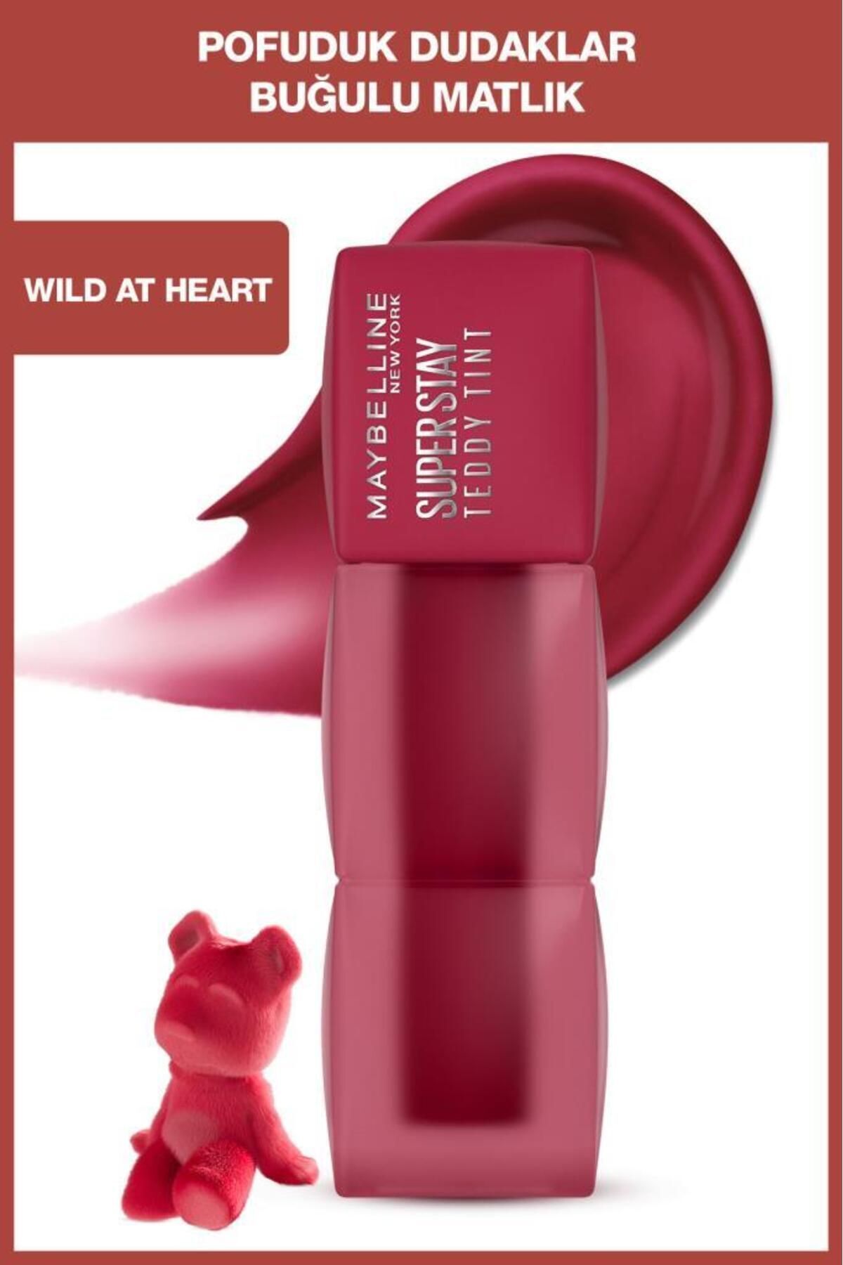 Maybelline New York Maybelline Super Stay Teddy Tint Uzun Süre Kalıcı Likit Mat Tint 50 Wild at Heart
