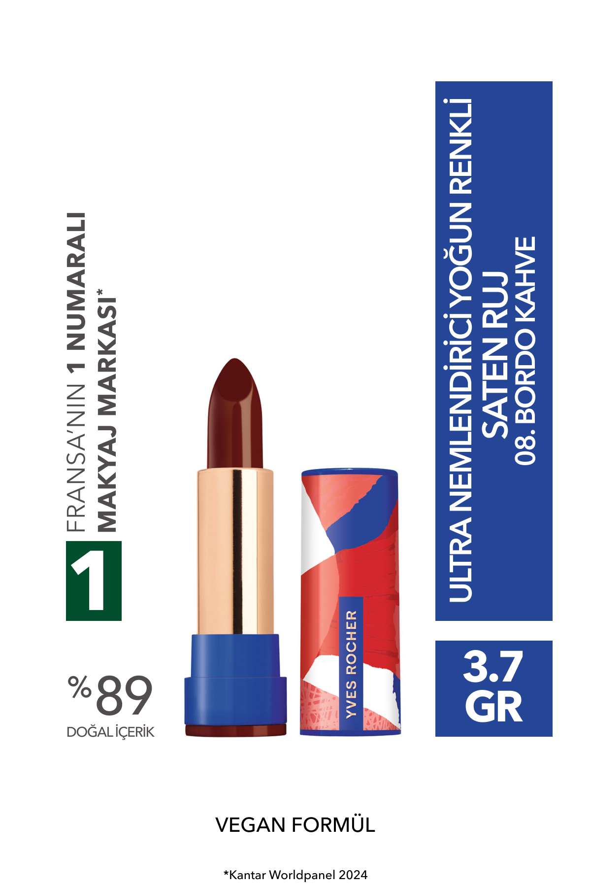 Yves Rocher Ultra Nemlendirici Yoğun Renkli Saten Ruj-08. Bordo Kahve-3.8 G-79145