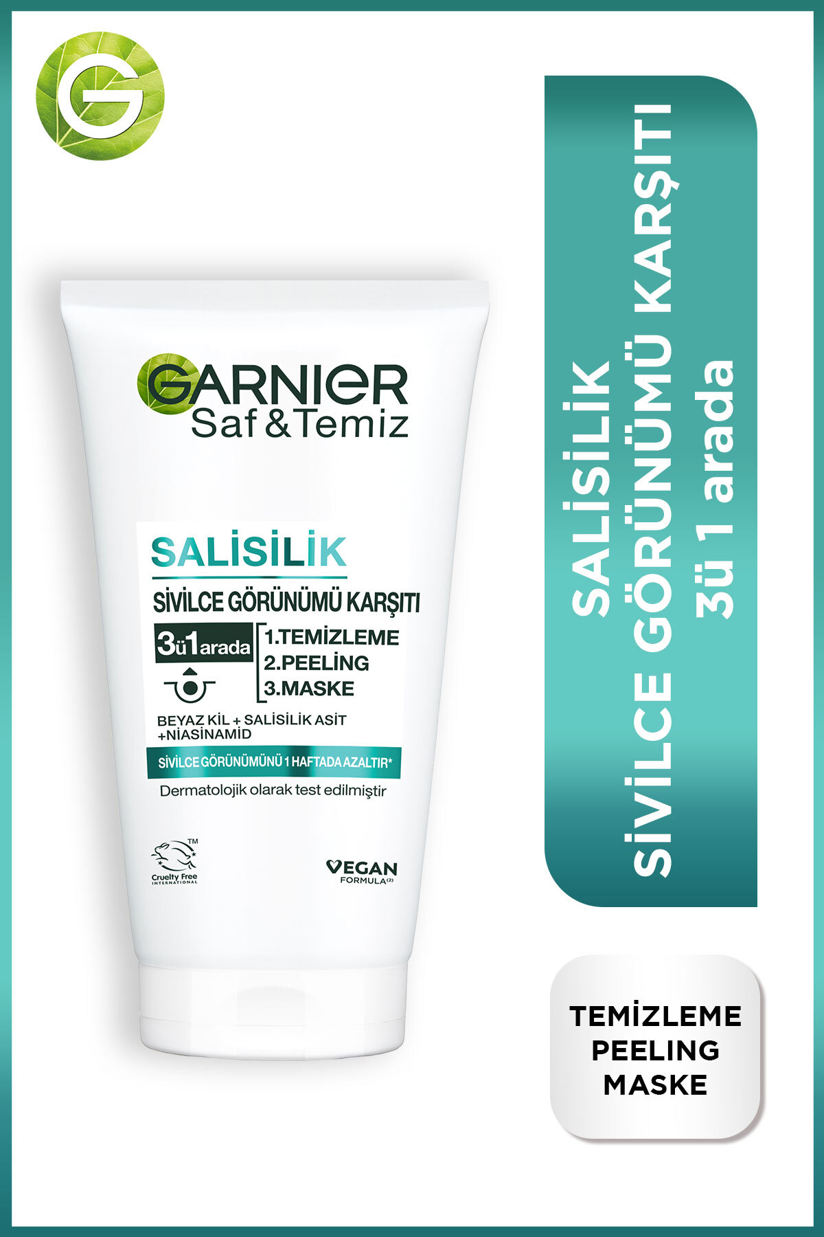 Garnier Saf & Temiz Salisilik Sivilce Görünümü Karşıtı 3'ü 1 Arada