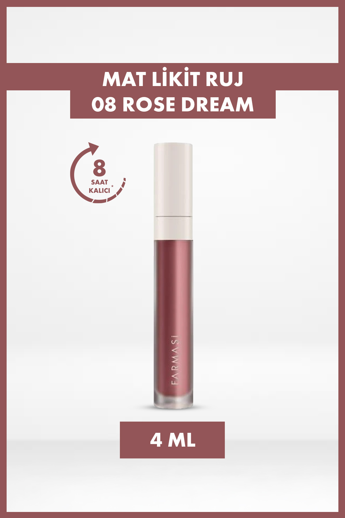 Farmasi Uzun Süre Kalıcı Kadifemsi Yapı Mat Likit Ruj | 08 Rose Dream