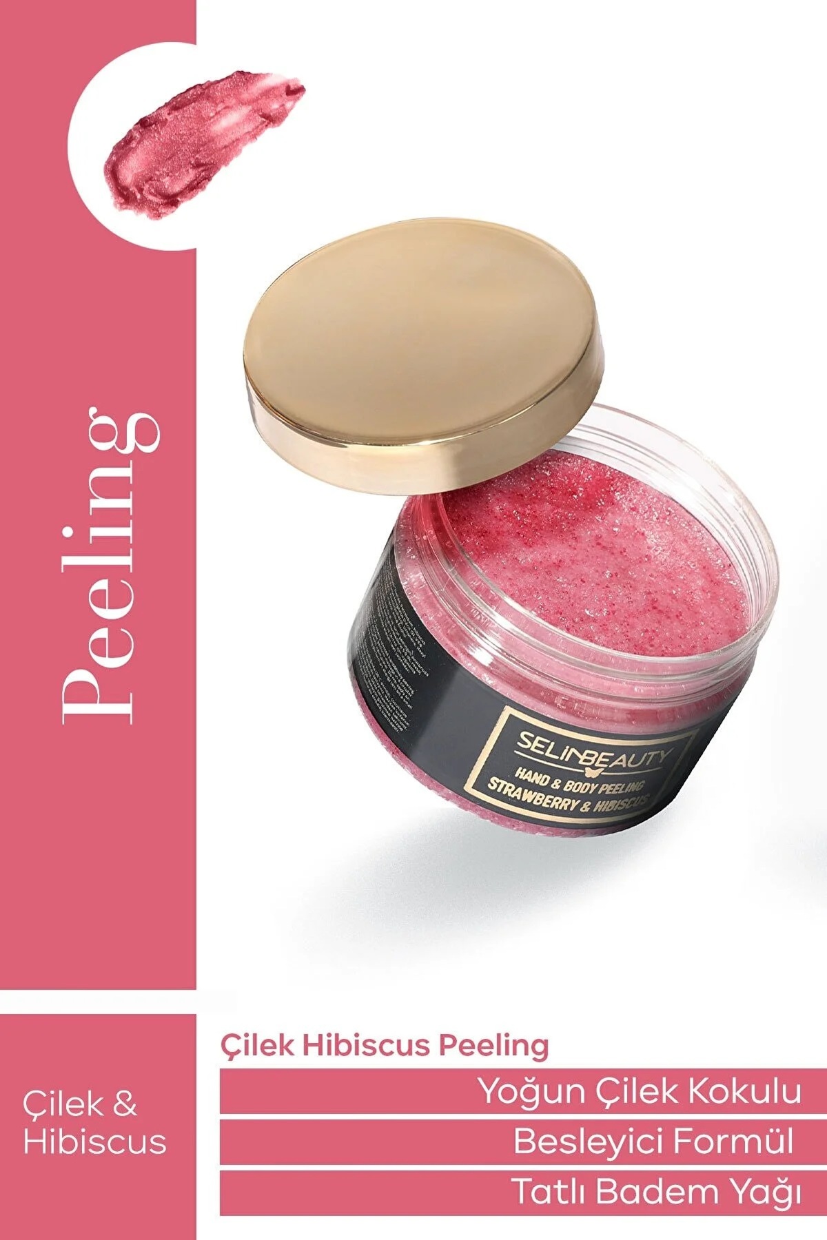 SELİNBEAUTY Çilek - Hibiscus El Ve Vücut Peeling 250 ml