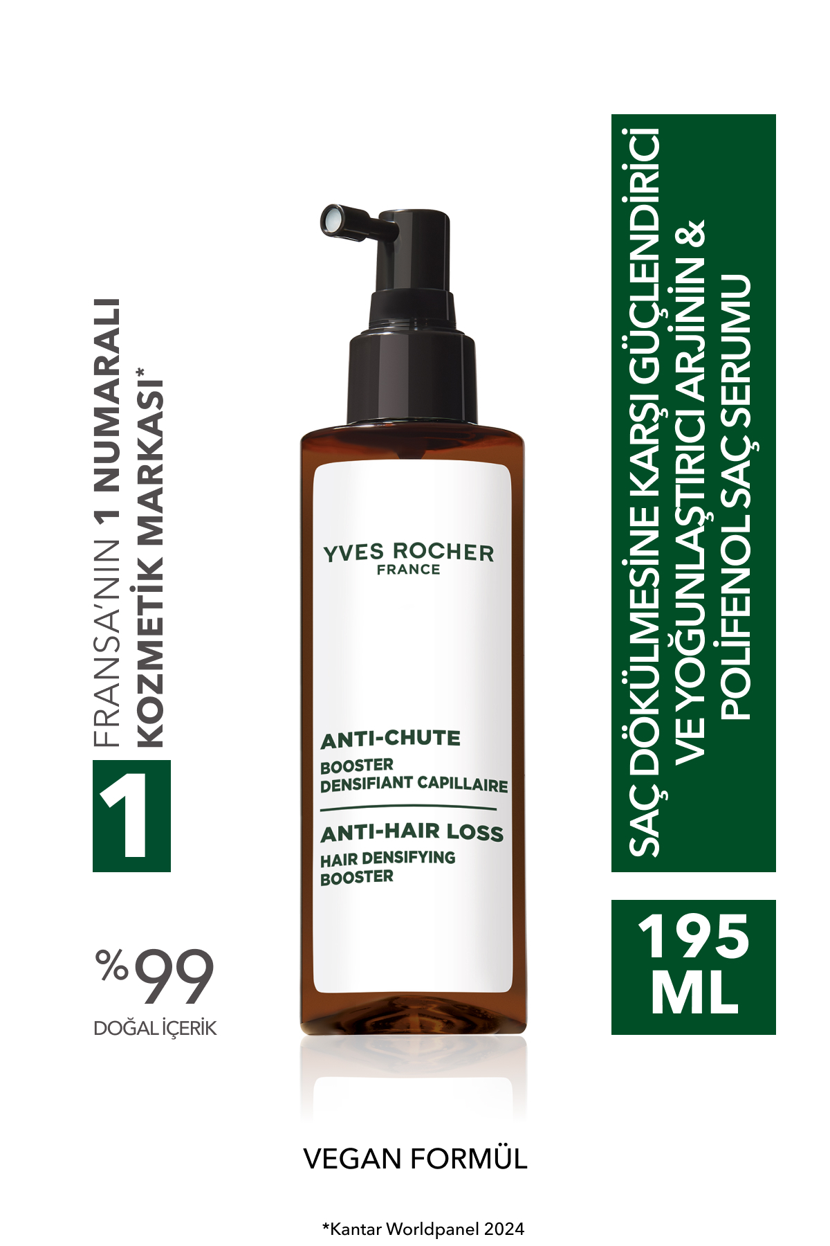 Yves Rocher Yoğunlaştırıcı Arjinin Polifenol Saç Serumu-Saç Dökülmesine Karşı/Anti-Chute-Vegan-195ml