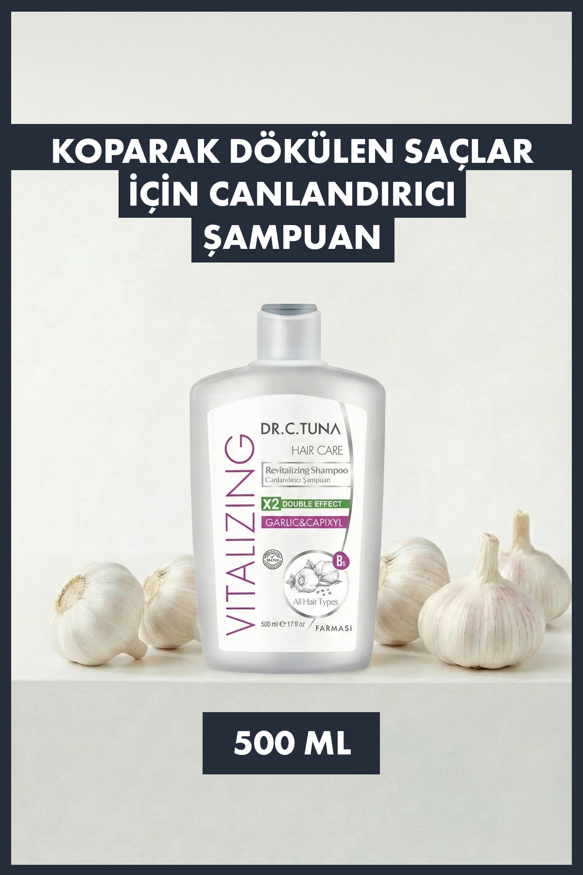 Farmasi Dr. C. Tuna Vitalizing Sarımsak & Capixyl Koparak Dökülen Saçlar Için Canlandırıcı Şampuan 500 ml
