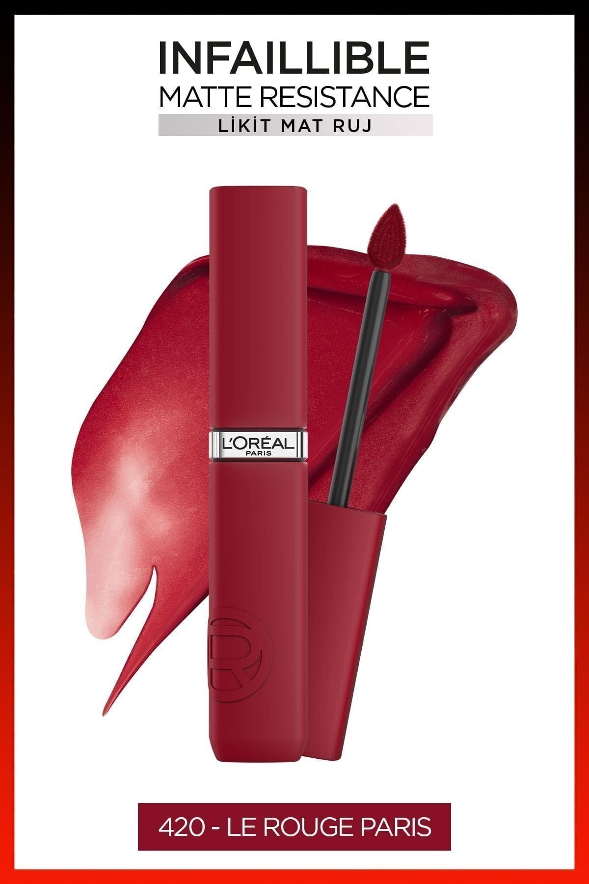 L'Oreal Paris L'Oréal Paris Infaillible Matte Resistance Likit Mat Ruj - 420 Le Rouge Paris