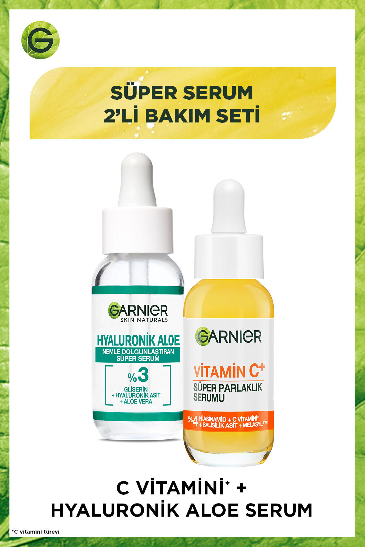 Garnier Süper Serum 2'li Bakım Seti C Vitamini + Hyaluronik Aloe