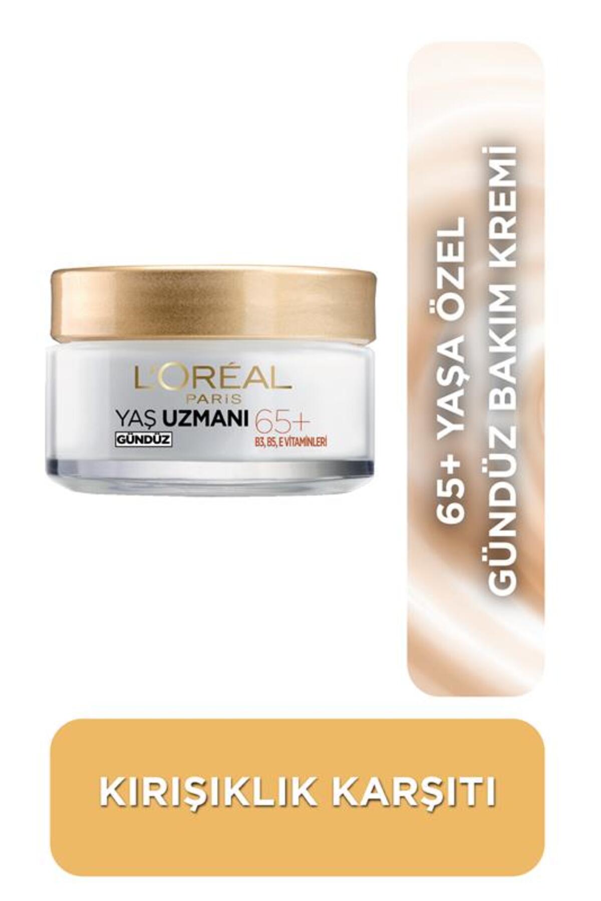 L'Oreal Paris Yaş Uzmanı 65+ B3 B5 E Vitaminli Kırışıklık Karşıtı Besleyici SPF30 Gündüz Kremi 50 ml
