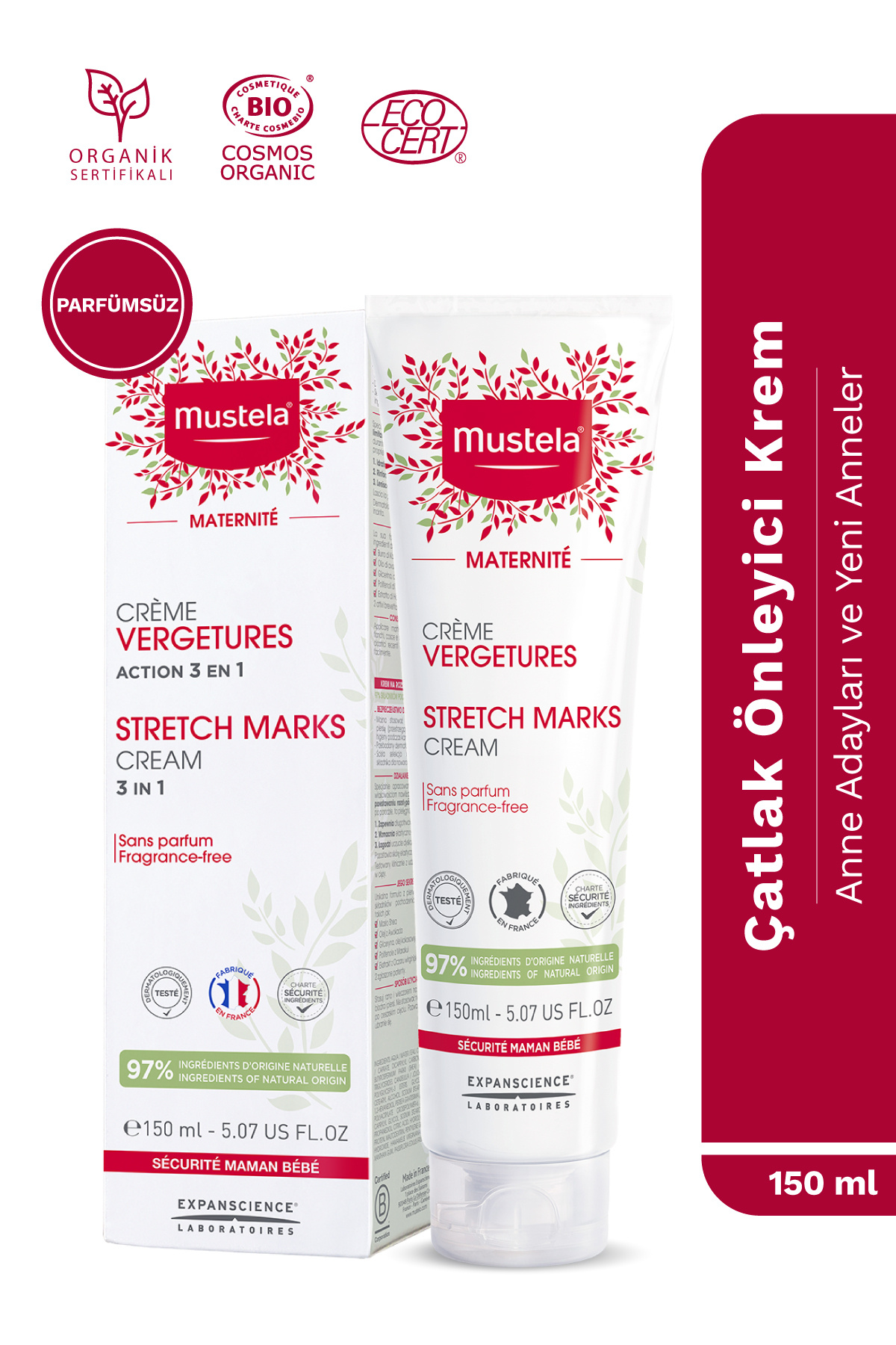 Mustela Çatlak Önleyici Krem 150 ml - Anne Adayları ve Yeni Anneler İçin (Parfümsüz)