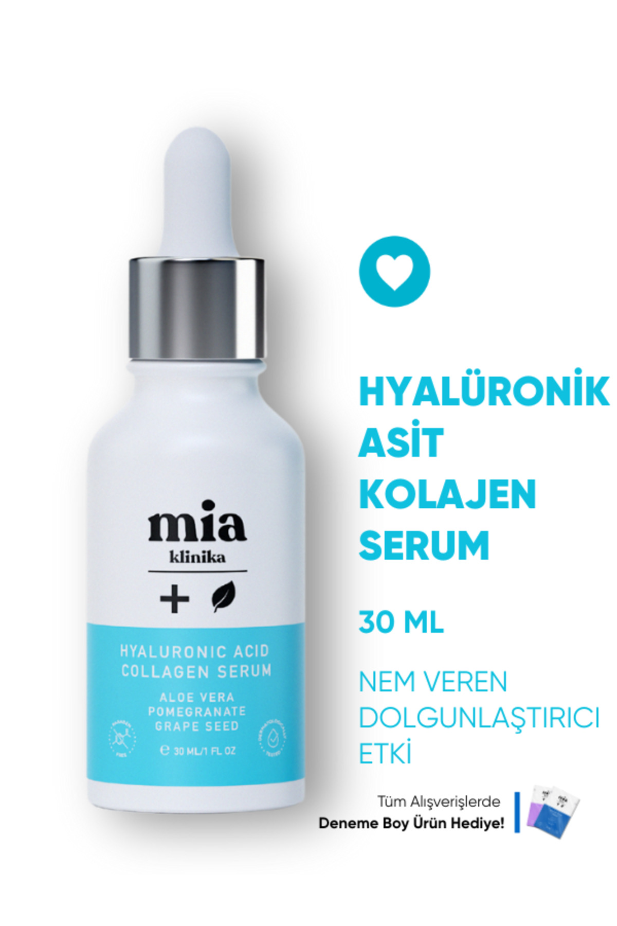 mia klinika Yaşlanma Karşıtı Ve Nemlendirici Hyalüronik Asit Ve Kolajen Serumu