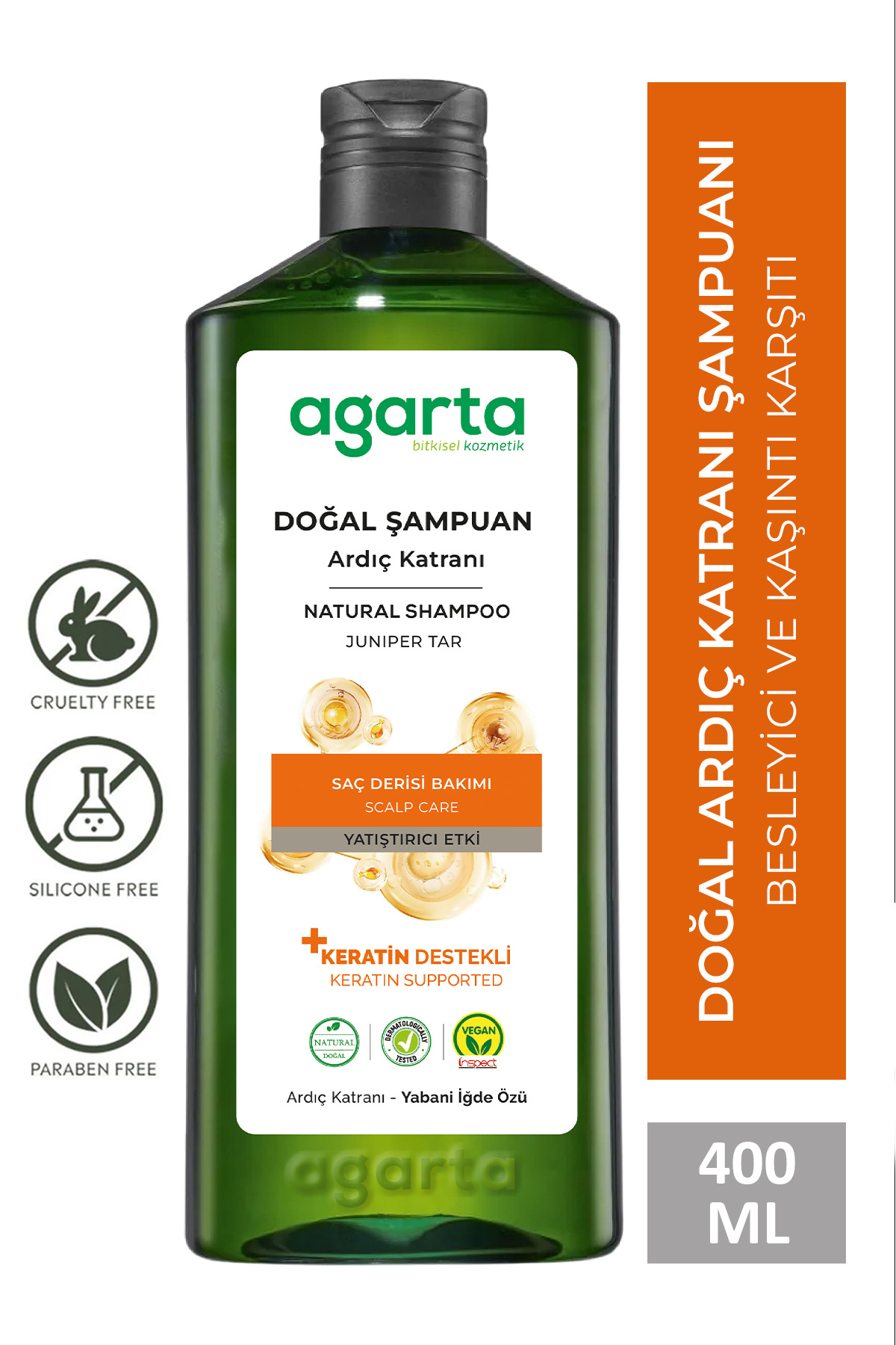 Agarta Ardıç Katranı Ve Keratin Şampuanı - Saç Egzaması-saç Dökülme Kepek Karşıtı 400 Ml