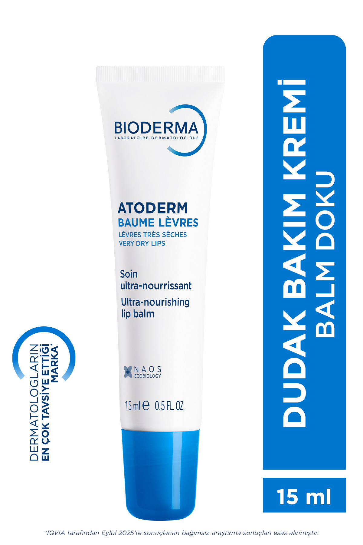 Bioderma Atoderm Lip Balm Kuru, Çok Kuru Dudaklar Shea Yağı İçeren Besleyici Nemlendirici Dudak Kremi 15 ml