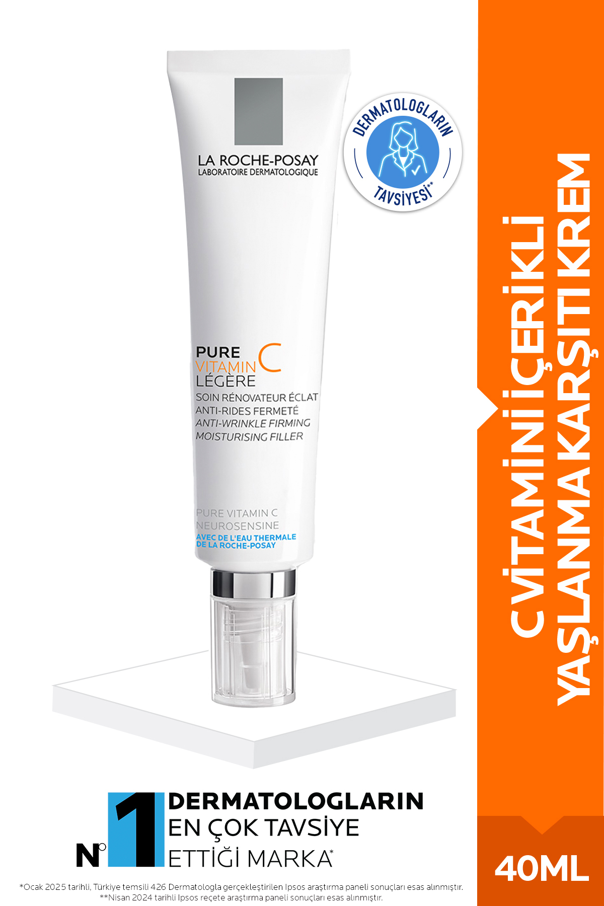 La Roche Posay Saf C vitaminli Yaşlanma Karşıtı Krem Karma Ciltler İçin Işıltı Veren Bakım 40 ml