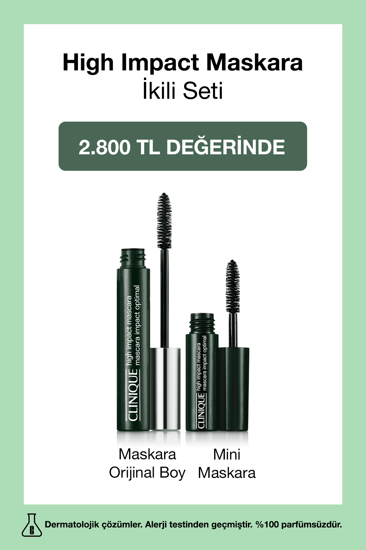 Clinique High Impact Maskara İkilisi | Orijinal Boy Maskara, Mini Maskara
