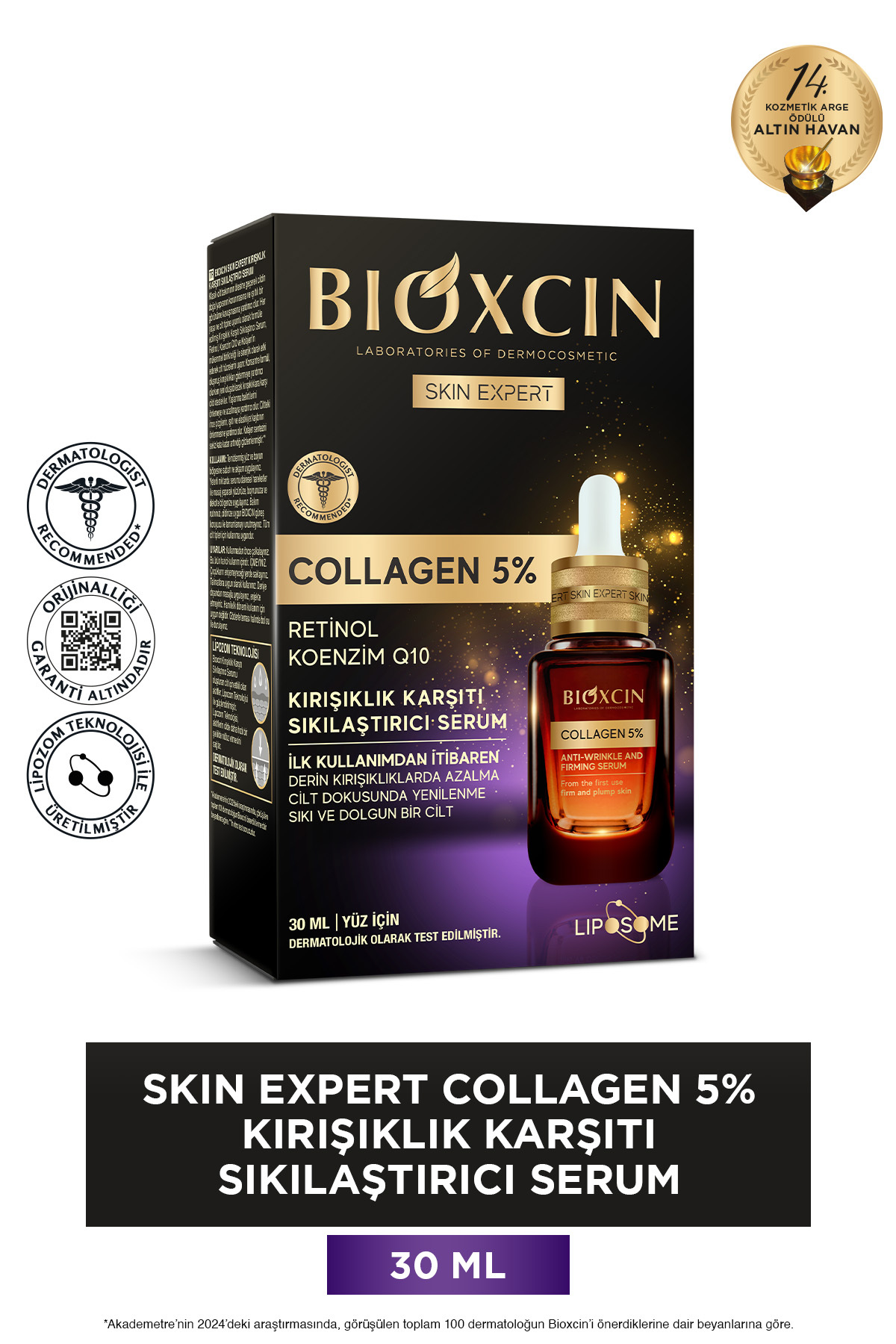 Bioxcin Skin Expert Collagen 5% Kırışıklık Karşıtı Sıkılaştırıcı Serum 30 ml - Koenzim Q10 Retinol
