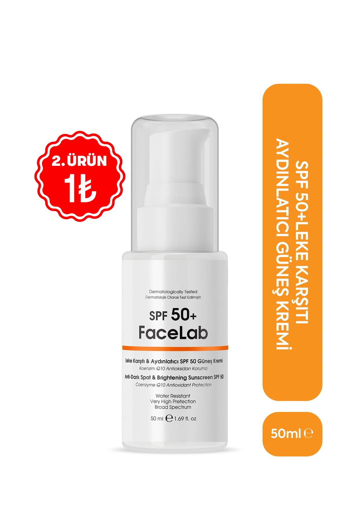 FaceLab Yüksek Koruyucu SPF 50+ Leke Karşıtı Güneş Kremi – UV Koruma & Ton Eşitleyici Formül