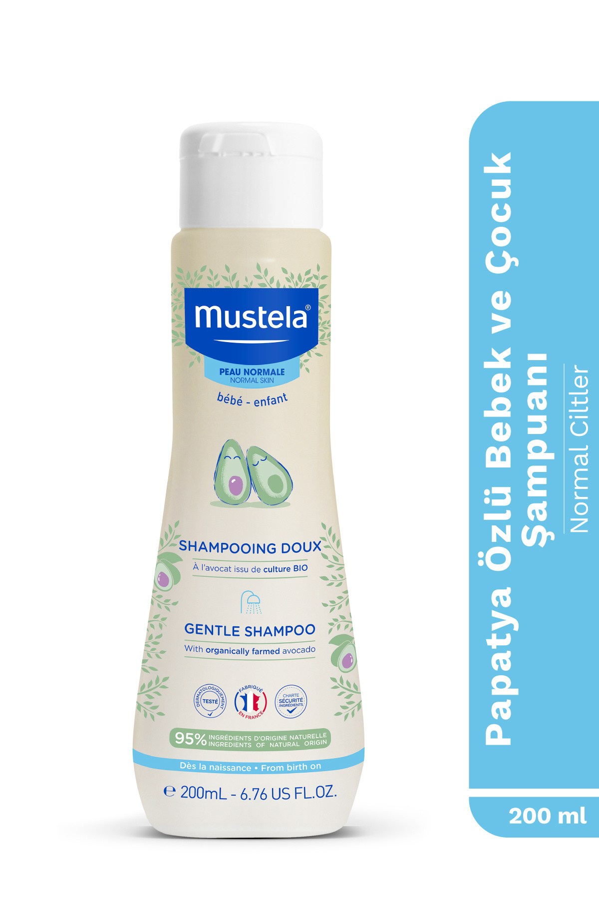 Mustela %95 Doğal İçerikli Papatya Özlü Göz Yakmayan Kolay Tarama Sağlayan Bebek ve Çocuk Şampuanı 200 ml