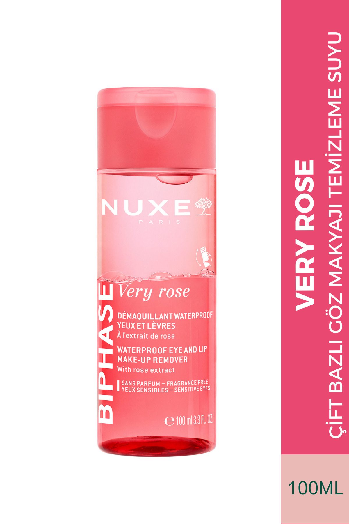 Nuxe Very Rose Çift Bazlı Göz Makyajı Temizleme Suyu 100 ML