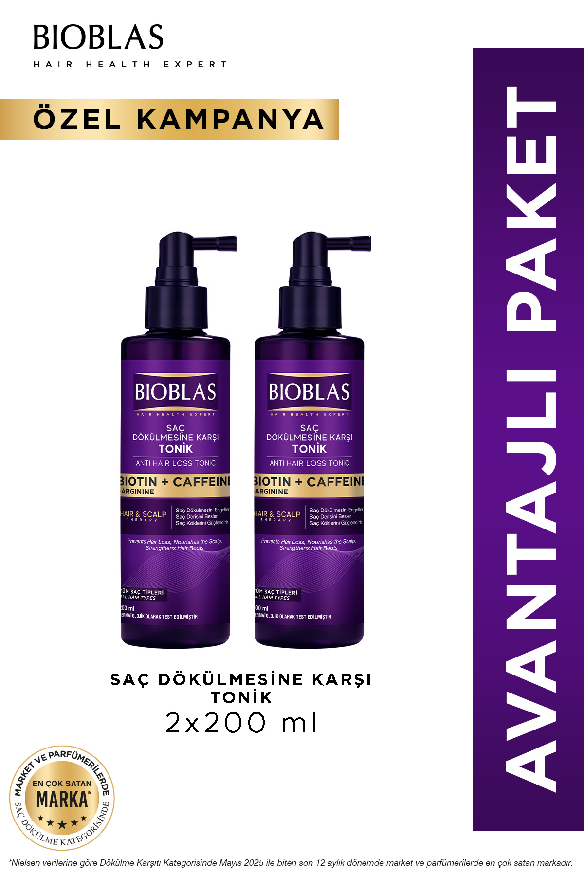 Bioblas Biotin & Kafein Saç Dökülmesine Karşı Tonik 2 x 200 Ml