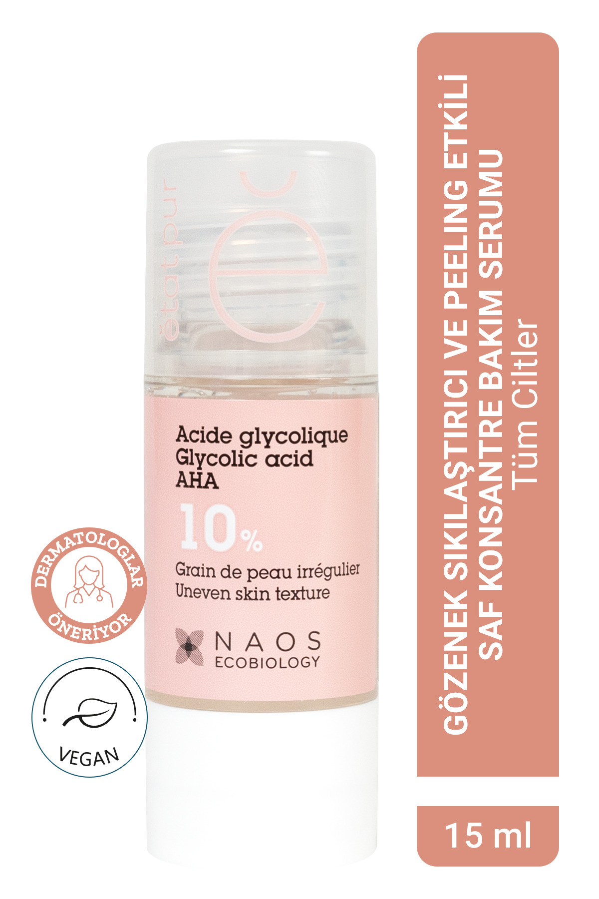 Etat Pur Pure Active Glikolik Asit %10 Aha Peeling Cilt Yenileme Etkili Saf Konsantre Cilt Bakım Serumu 15 ml