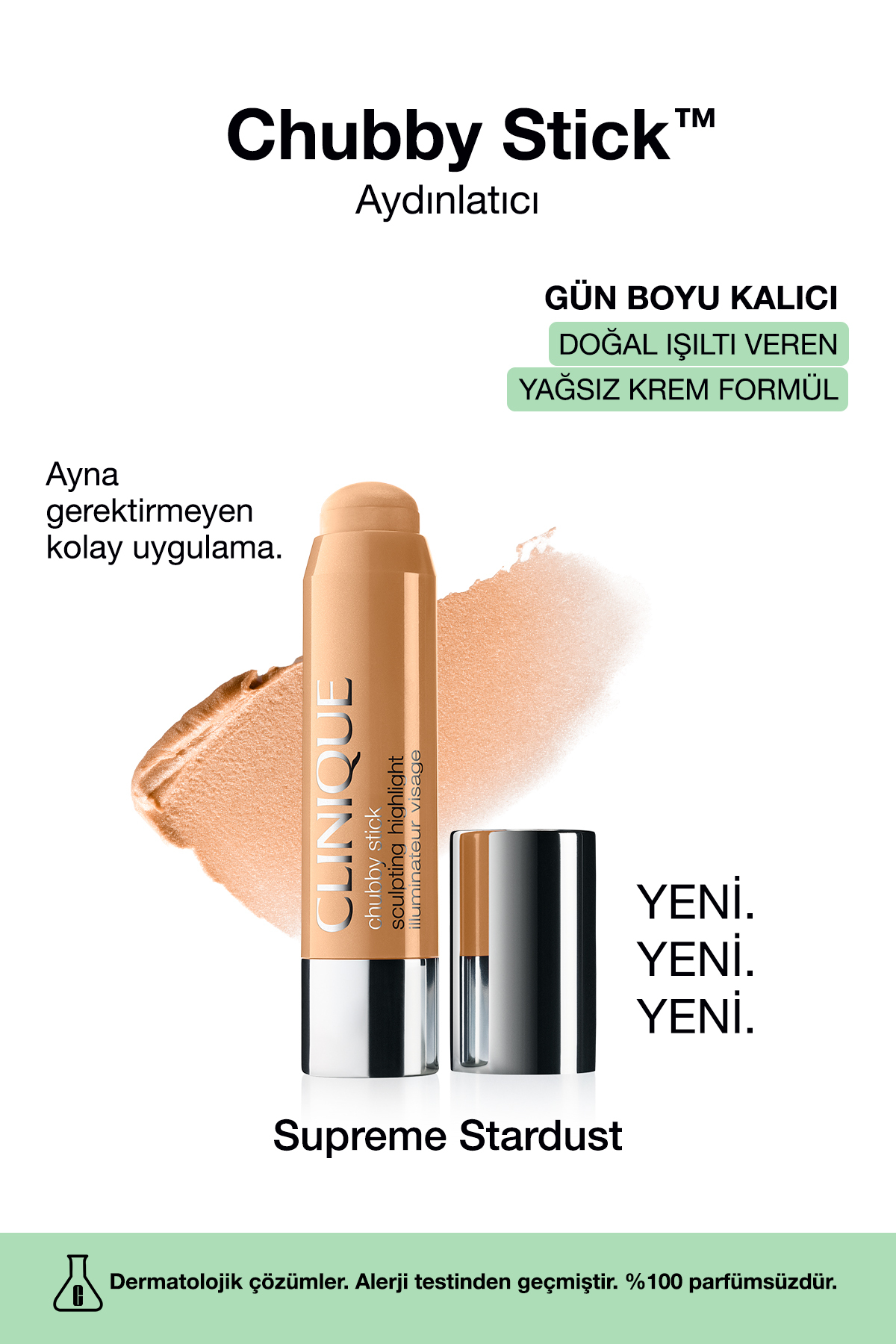 Clinique Chubby Stick™ Aydınlatıcı - Renk: Supreme Stardust 6g | Yağsız Krem Formül