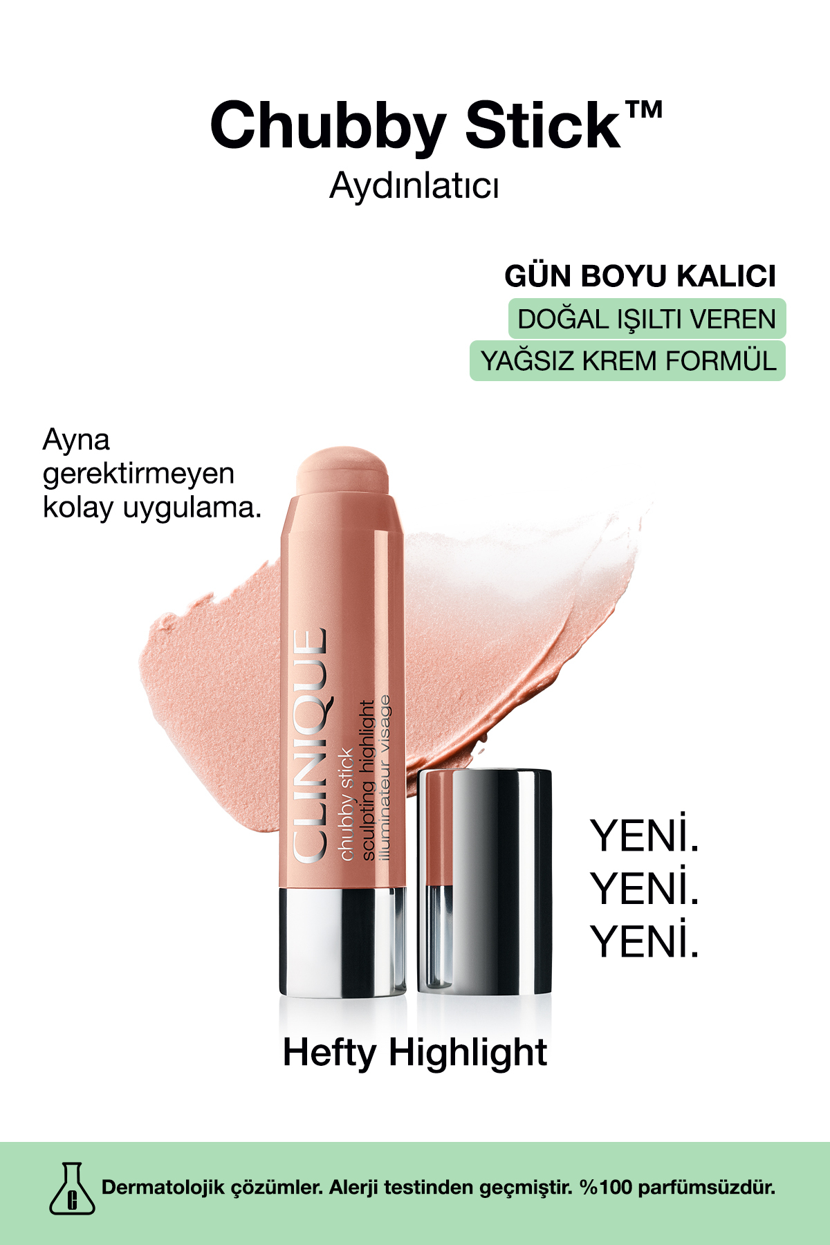 Clinique Chubby Stick™ Aydınlatıcı - Renk: Hefty Highlight 6g | Yağsız Krem Formül