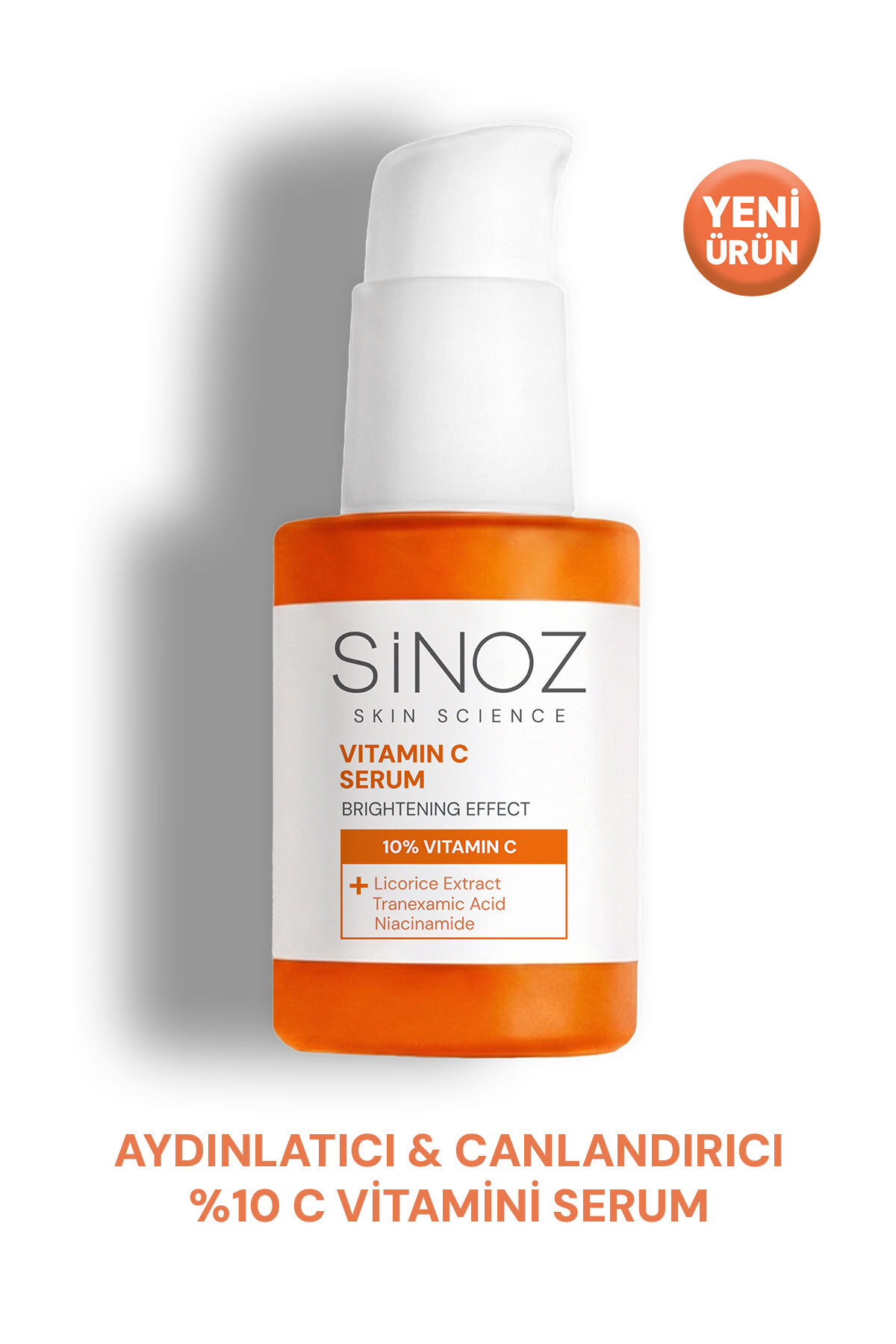 SİNOZ Aydınlatıcı Canlandırıcı %10 C Vitamini Yüz Serumu 30 ml