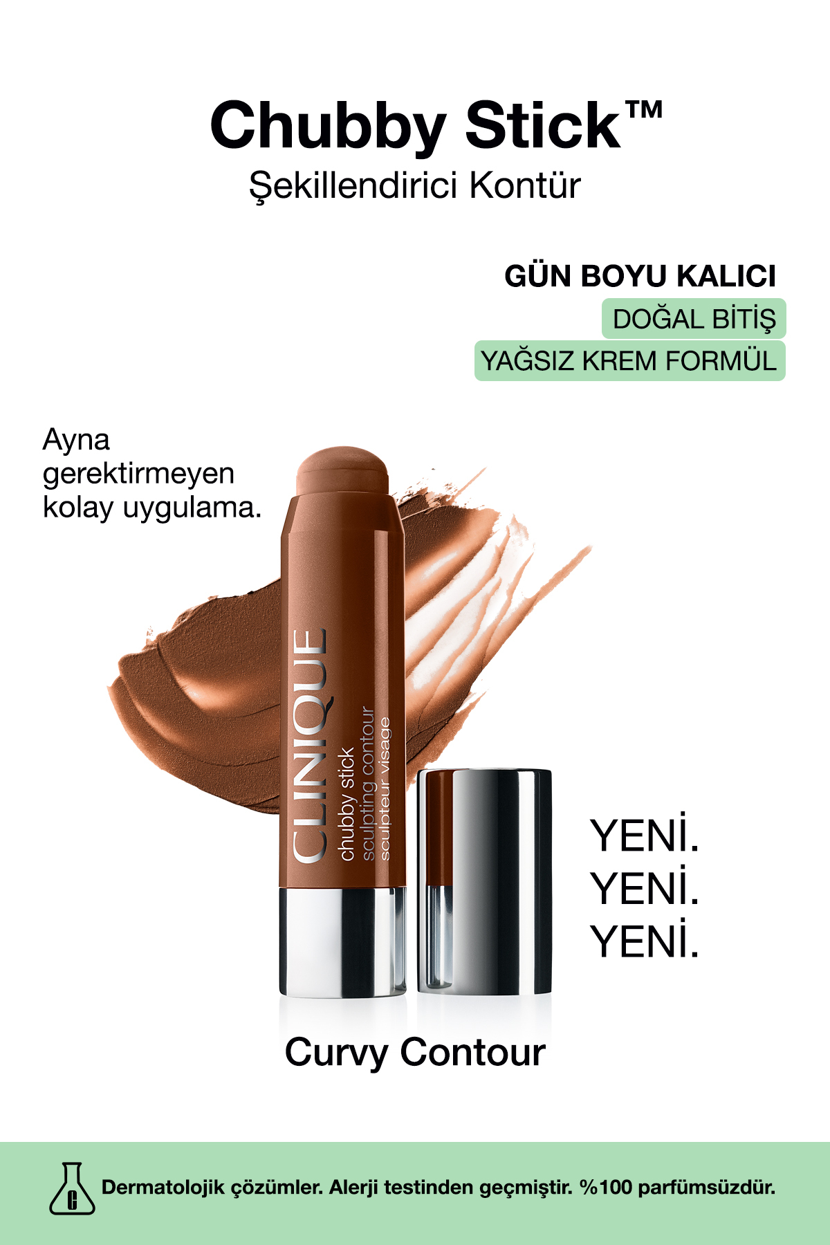 Clinique Chubby Stick™ Şekillendirici Kontür - Renk: Curvy Contour 6g | Yağsız Krem Formül