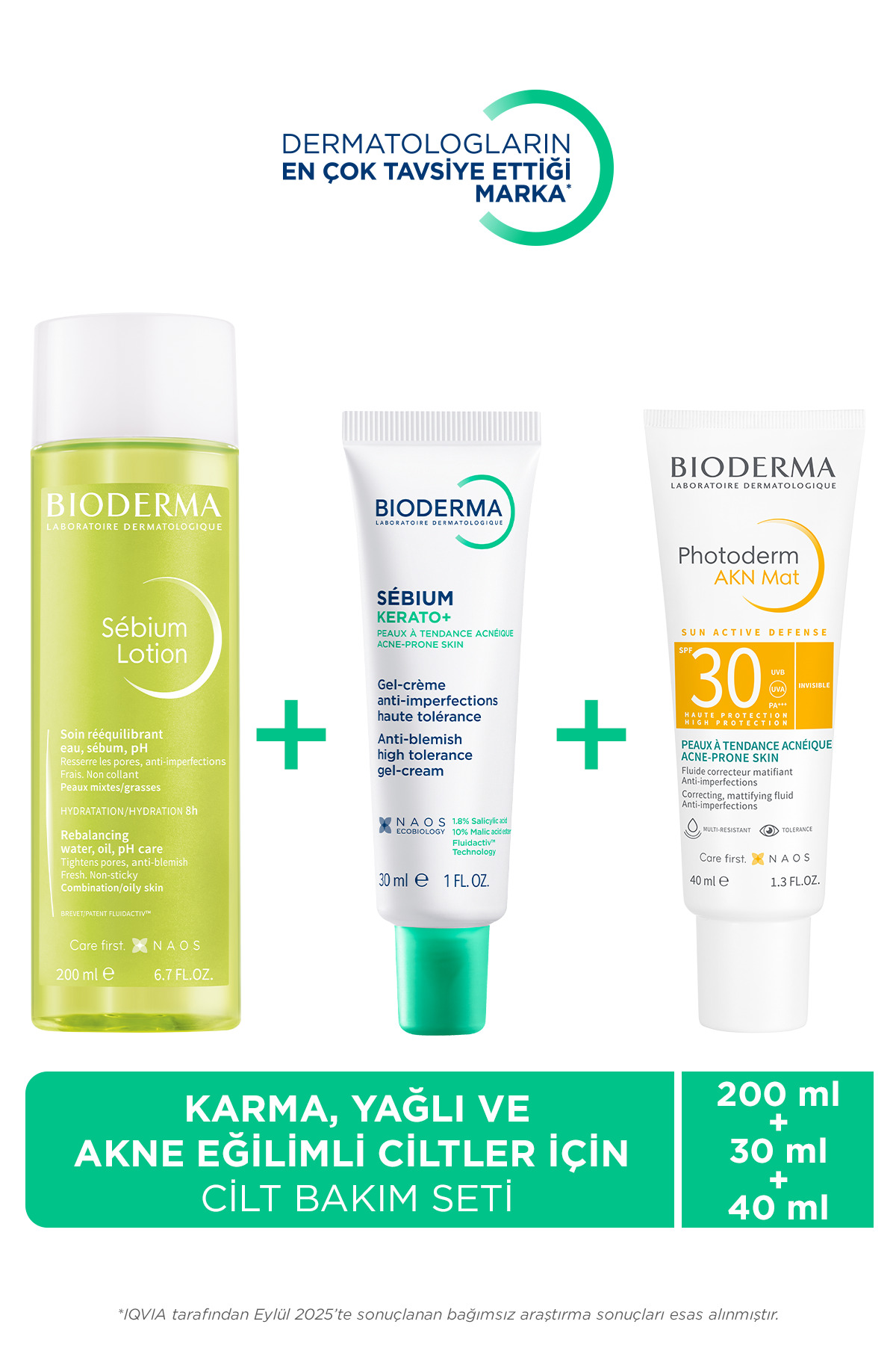 Bioderma Sebium Karma, Yağlı Ve Akneye Eğilimli Ciltler Karşıtı Photoderm Cilt Bakım Seti
