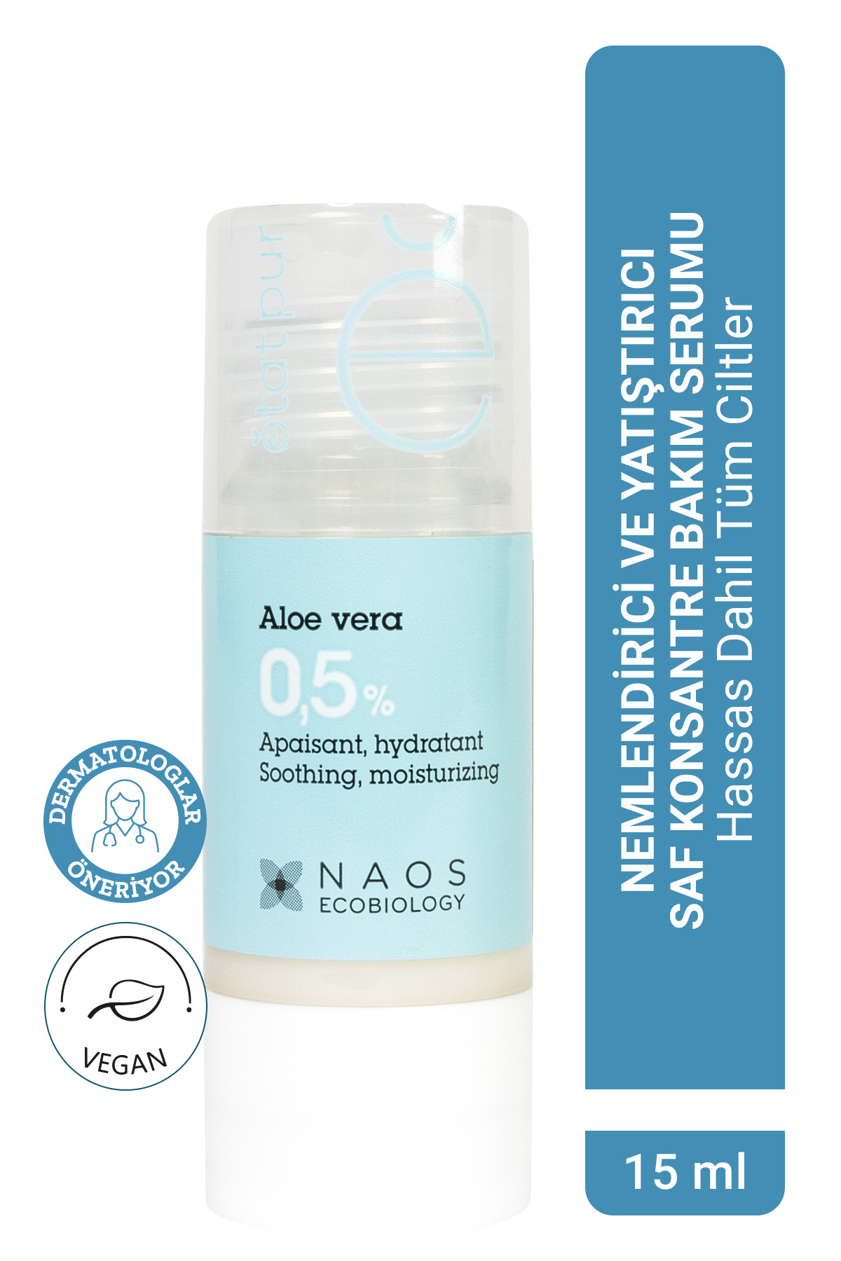 Etat Pur Pure Active Aloe Vera Kuru Ciltler için Nemlendirici Yatıştırıcı Konsantre Bakım Serumu 15ML