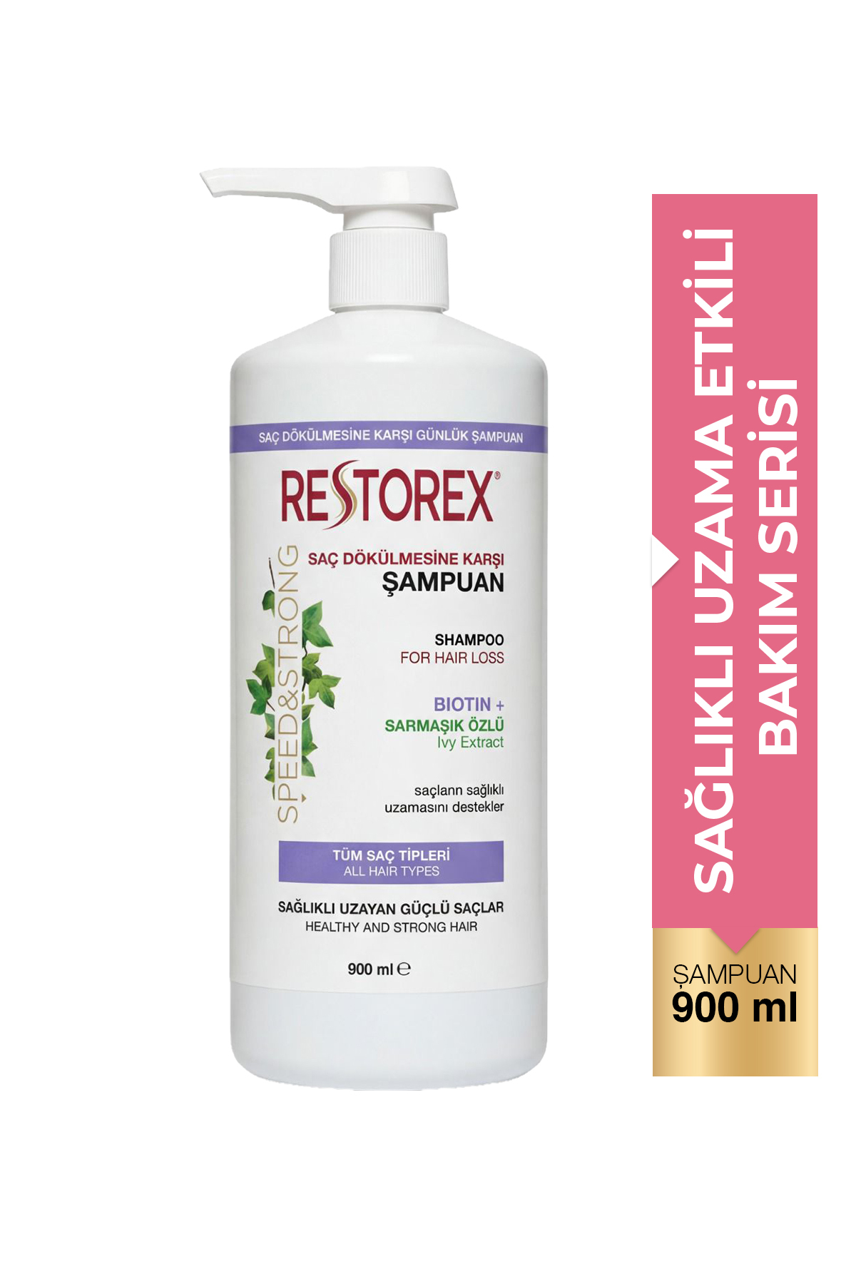 Restorex Saç Dökülmesine Karşı Şampuan 900 ml - Sağlıklı Uzama Etkili