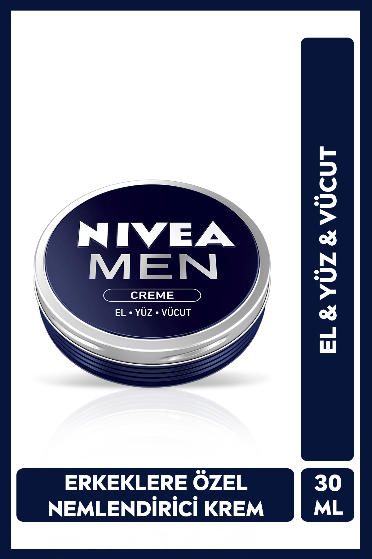 NIVEA MEN Erkek Creme Nemlendirici Bakım Kremi 30 ml,Yüz,El,Vücut İçin,E Vitamini,Ferah Koku