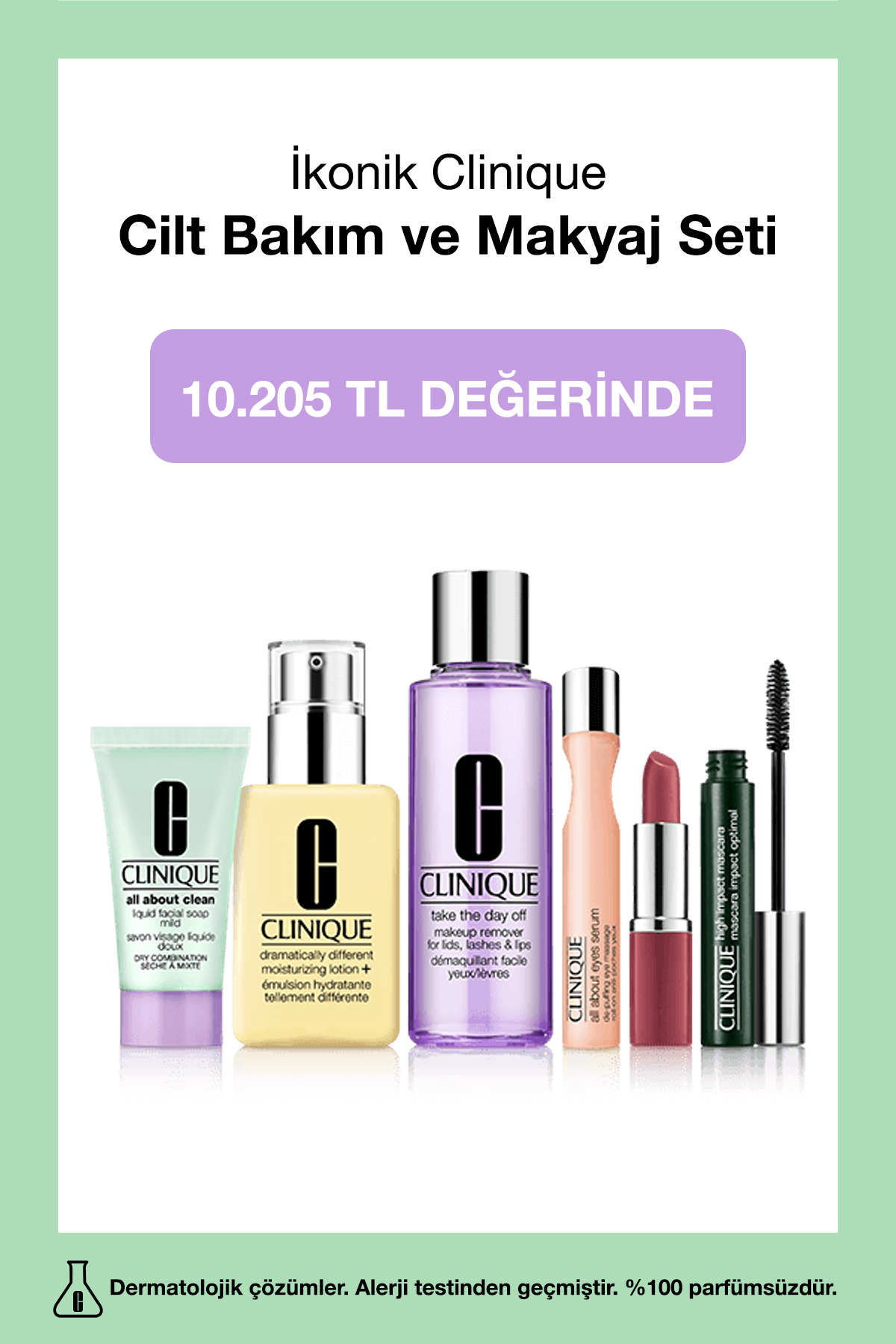Clinique 6 Ürünlü İkonik Cilt Bakım ve Makyaj Seti | En Sevilen Clinique Ürün Koleksiyonu