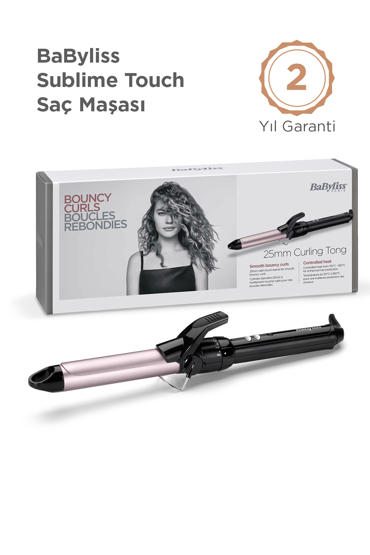 Babyliss Sublim' Touch Saç Maşası 25 mm C325E Pro 180 Beyaz