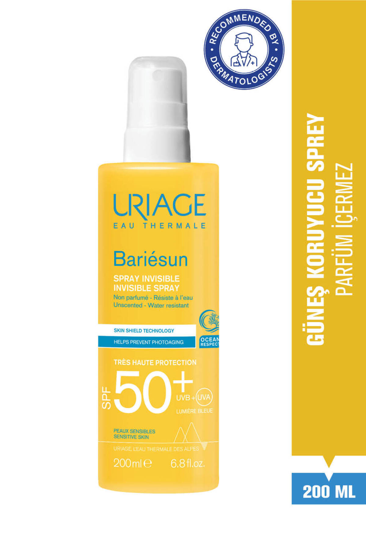 Uriage BARIESUN SPF50+ Yüz ve Vücut için Parfüm İçermeyen Güneş Koruyucu Sprey 200 ml
