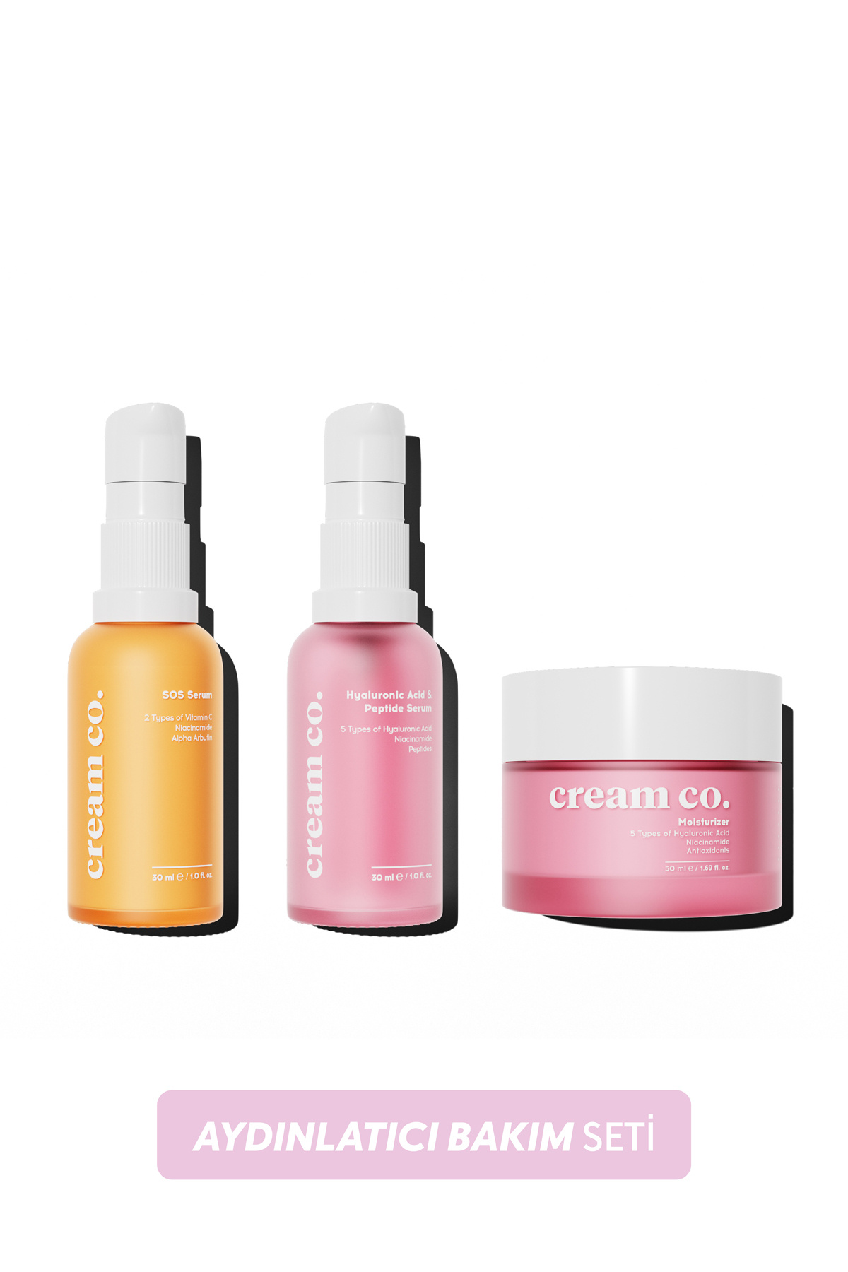 Cream Co. Dolgunlaştırıcı Canlandırıcı Leke Karşıtı Yenileyici Nemlendirici Aydınlatıcı Bakım Seti