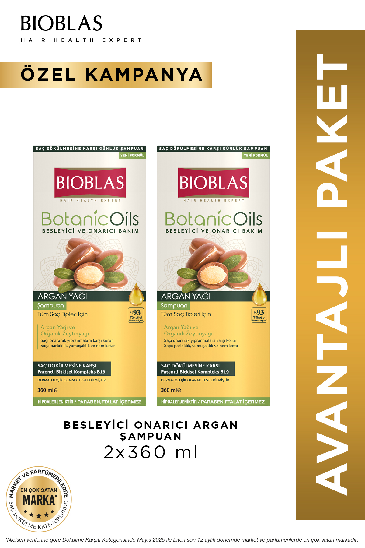 Bioblas Botanic Oils Argan Yağlı Şampuan 2 x 360 ml