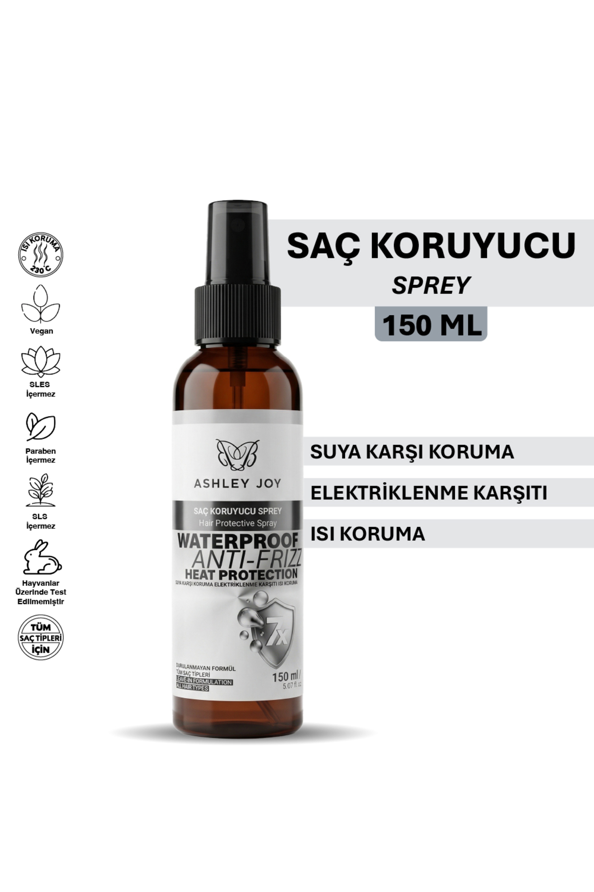 Ashley Joy Ultra Parlaklık, Elektriklenme Karşıtı, Isı ve Neme Karşı Glow Etkili Koruyucu Saç Spreyi 150 ml Son 10 Günün En Düşük Fiyatı