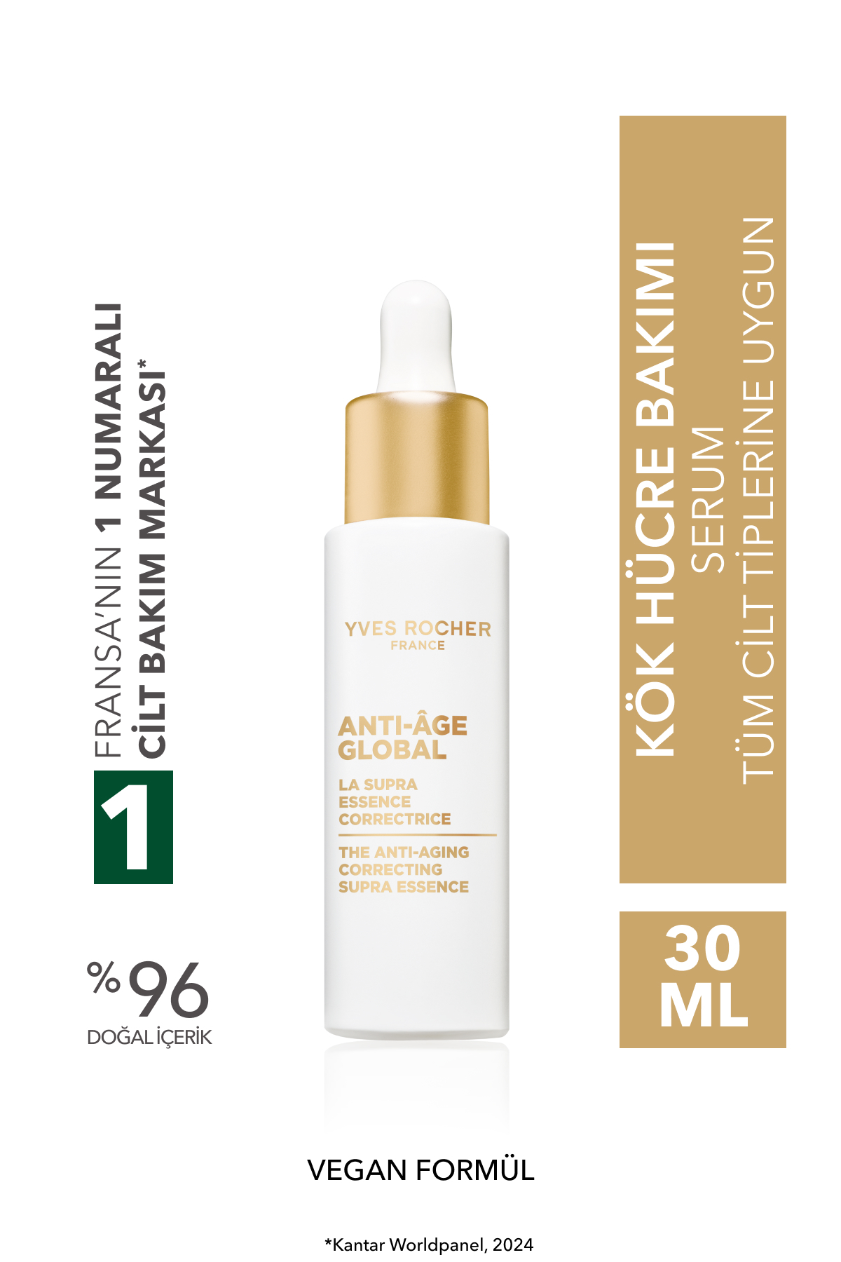 Yves Rocher Gündüz Serumu-C Vitamini&Meyankökü-Yaşlanma Karşıtı Bitki Kök Hücre Bakımı Anti Age Global 30ml
