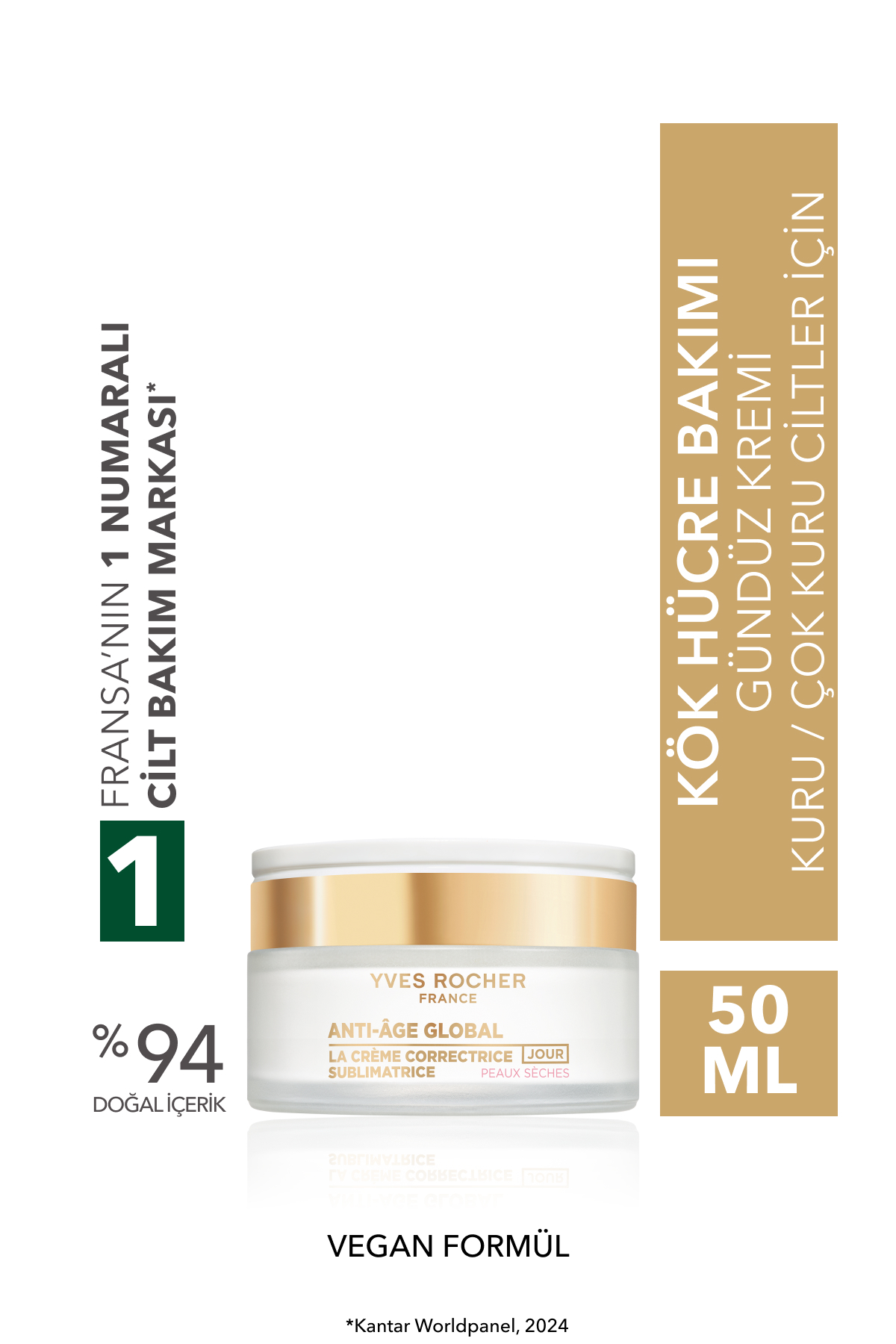 Yves Rocher Gündüz Kremi-Kuru Cilt-E Vitamini-Yaşlanma Karşıtı Bitki Kök Hücre Bakım /Anti Age Global