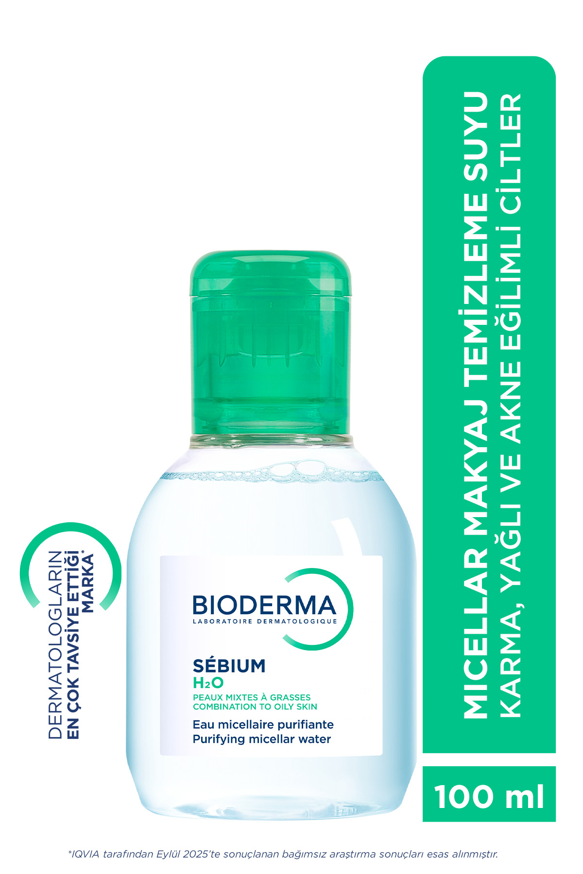 Bioderma Sebium H2O Karma, Yağlı ve Akne Eğilimli Ciltler için Micellar Makyaj Temizleme Suyu 100 ml