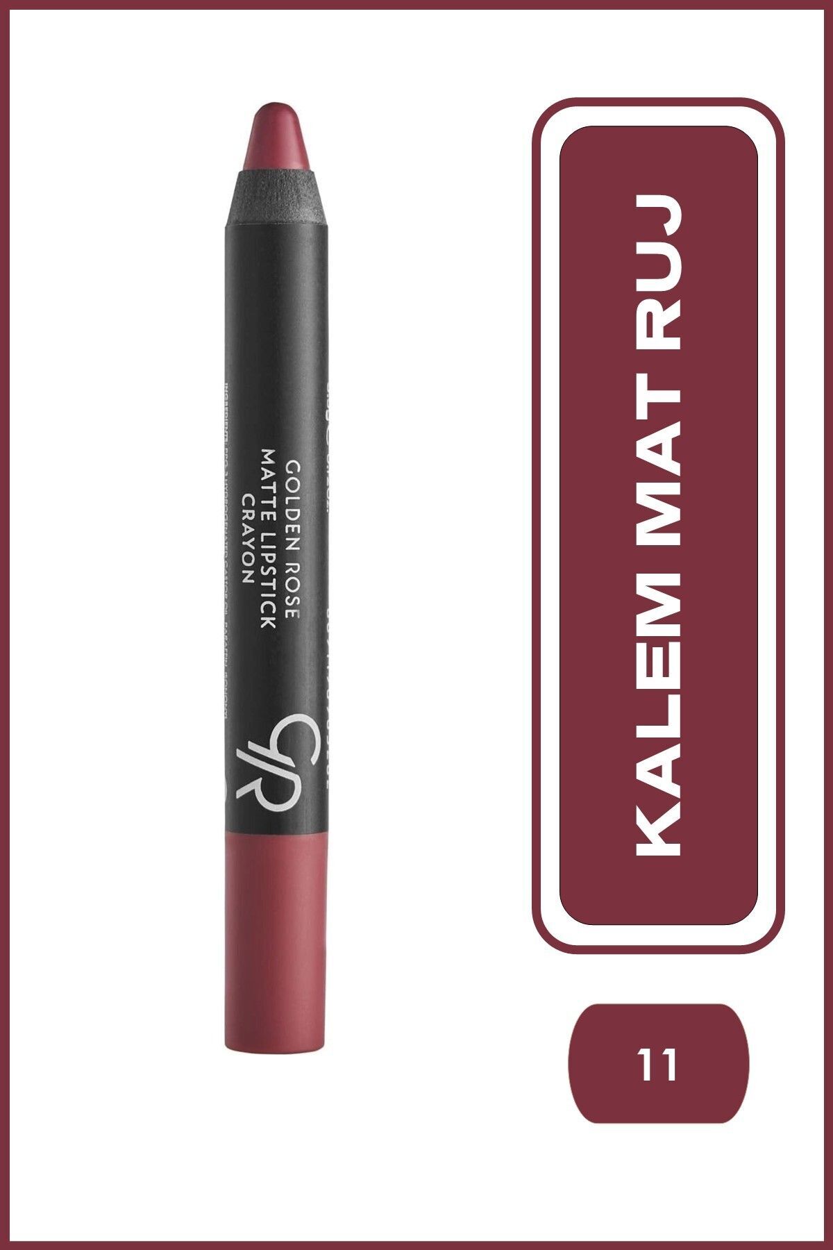 Golden Rose Matte Lipstick Crayon No: 11 Natural Pink - Mat Kalem Ruj