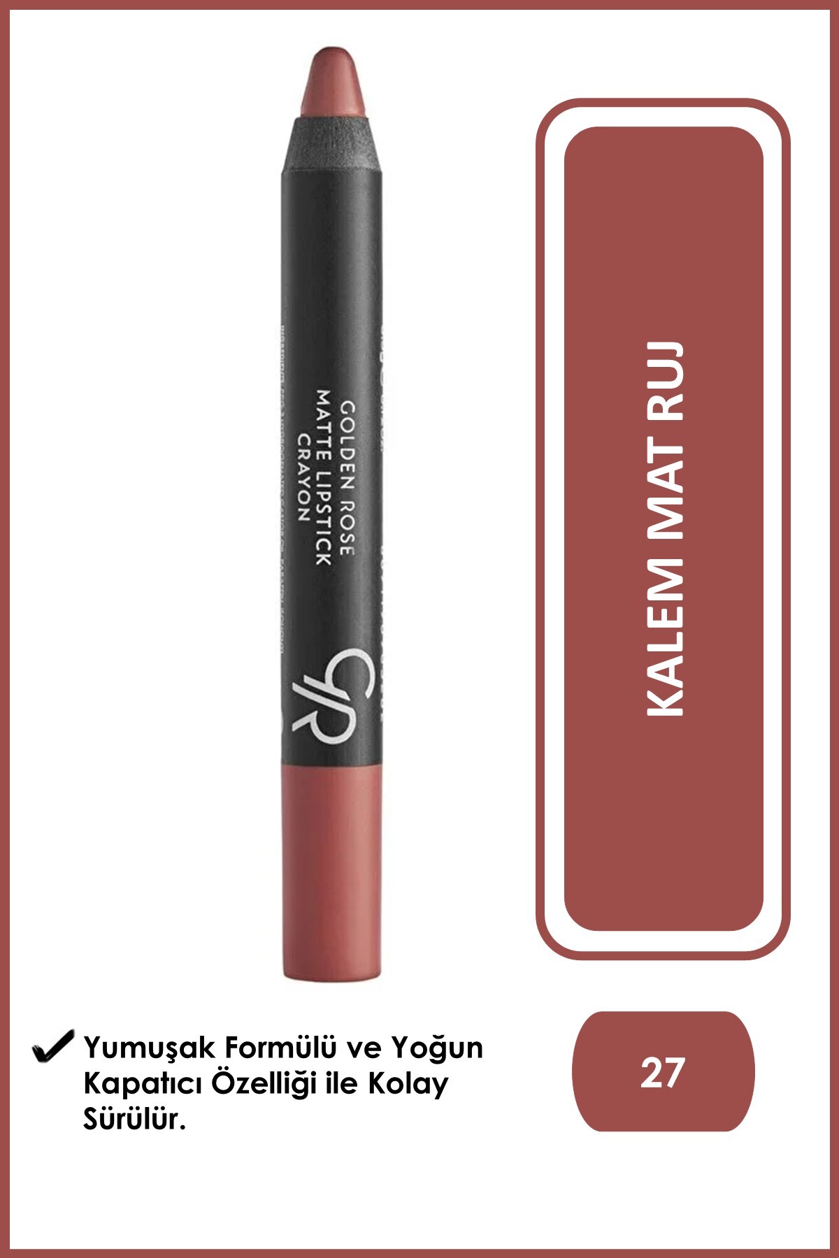 Golden Rose Matte Lipstick Crayon 27 Mat Ruj 3,5 g