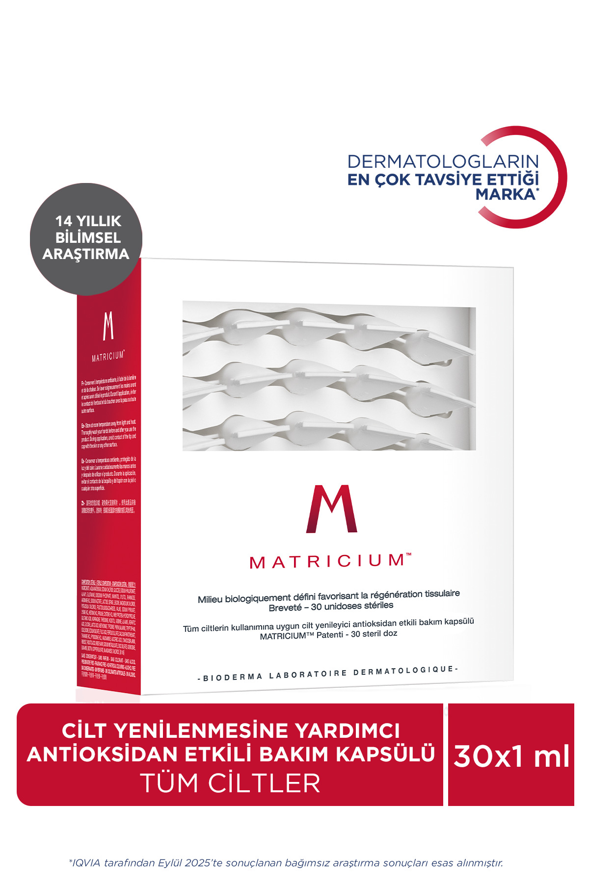 Bioderma MATRICIUM Tüm Ciltler için Cilt Yenileyici ve Antioksidan Etkili Bakım Kürü 30x1ml