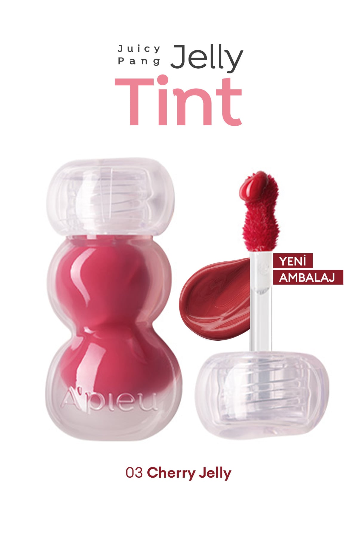 Missha Doğal ve Parlak Görünüm Sunan Jel Yapılı Tint A'PIEU Juicy Pang Jelly Tint (03 Cherry Jelly)