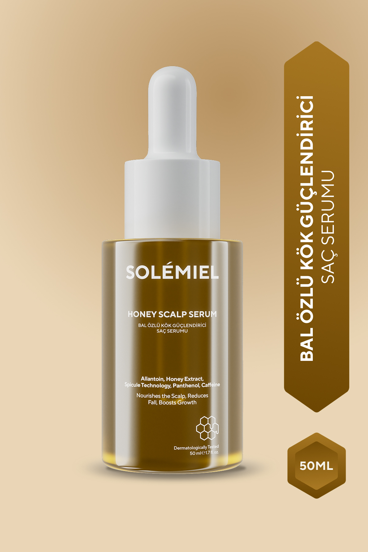 Solemiel Canlı ve Güçlü Görünüm Sağlamaya Yardımcı Batana ve Castor Yağı İçeren Saç Derisi Bakım Serumu 50 ml