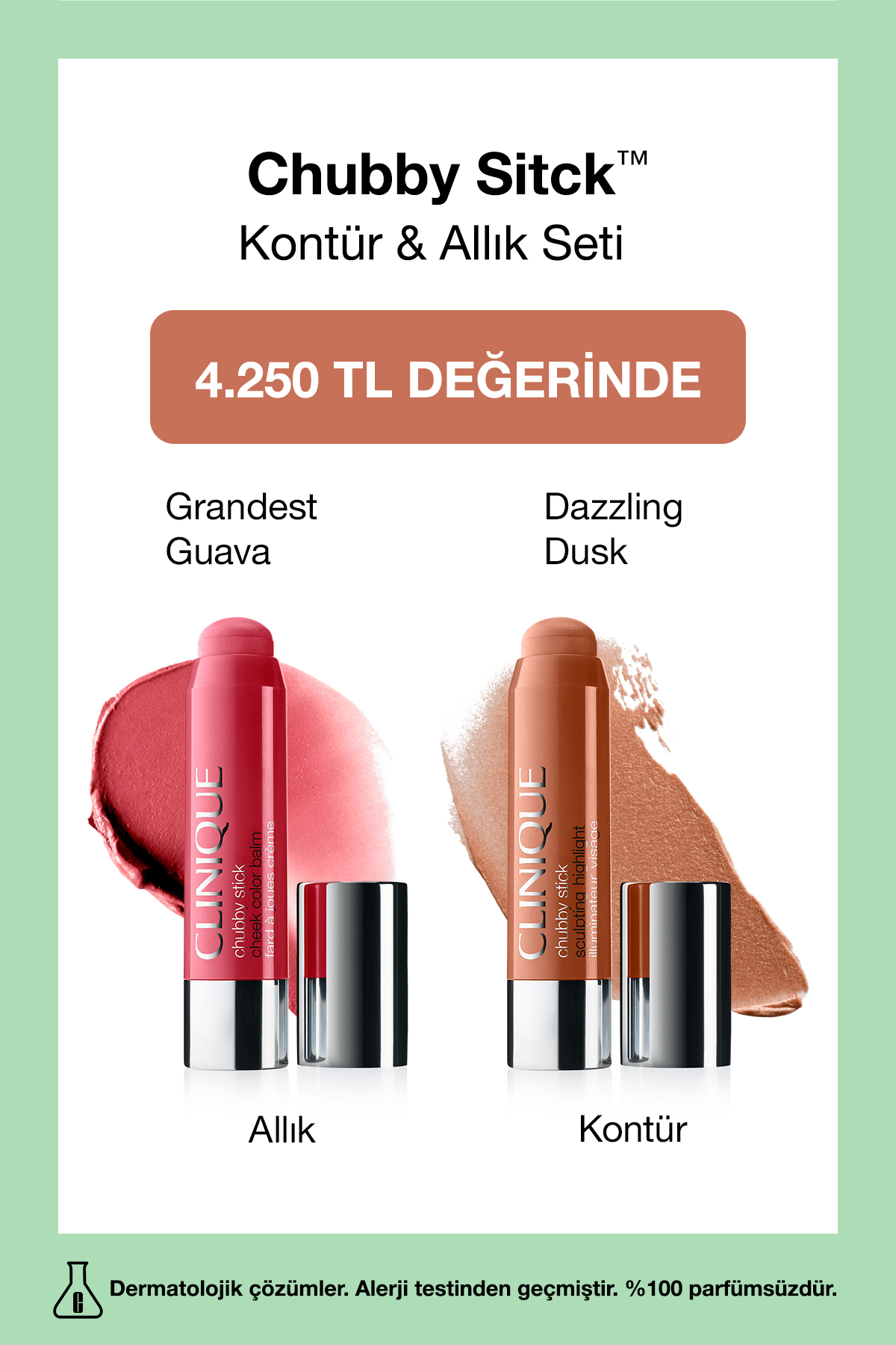 Clinique Chubby Stick™ Kontür & Allık Seti | Yağsız Krem Formül