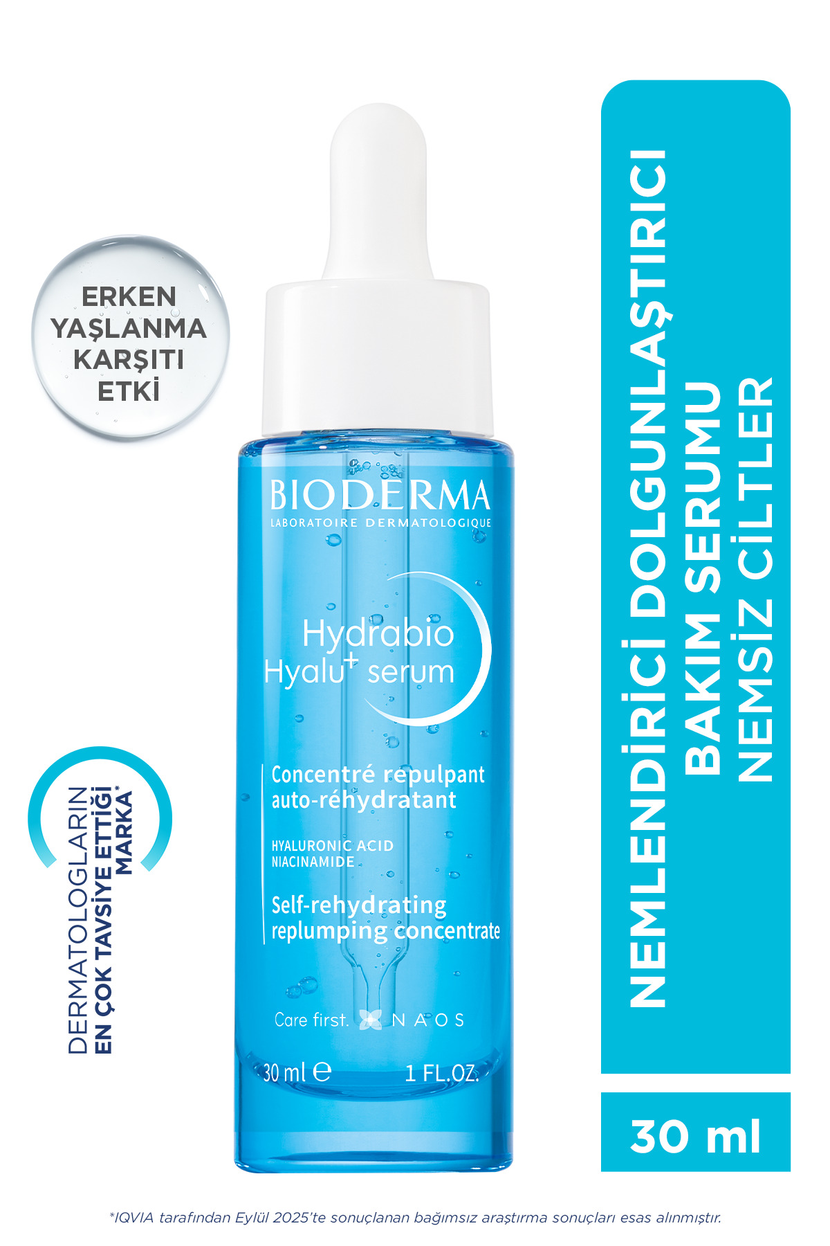 Bioderma Hydrabio Hyalu+ Niasinamid & Hyaluronik Asit içeren Yaşlanma Karşıtı Nemlendirici Serum 30 ML