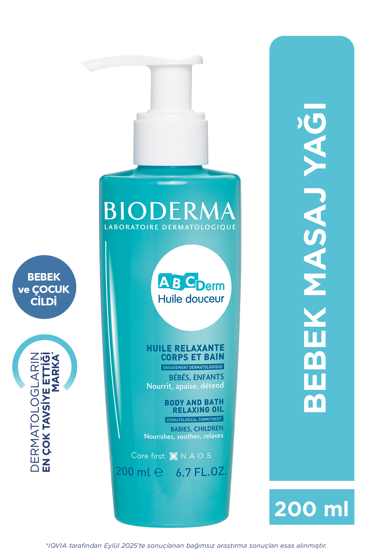 Bioderma ABCDerm Relaxing Oil Yenidoğan, Bebek, Çocuk Besleyici, Nemlendirici, Rahatlatıcı Masaj Yağı 200 ML