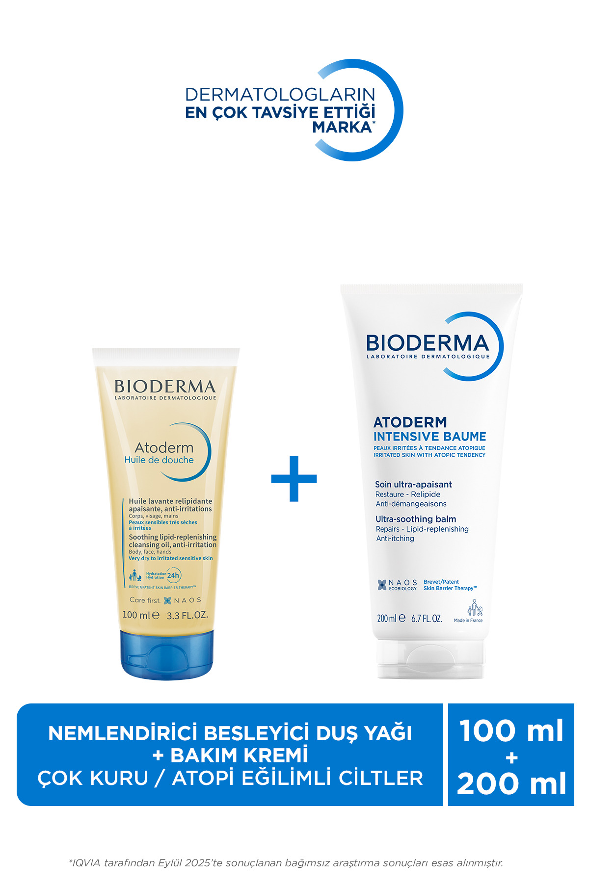 Bioderma Atoderm Çok Kuru, Atopi Eğilimli Cilt Nemlendirici Besleyici Bakım Seti: Duş Yağı&Nemlendirici Krem