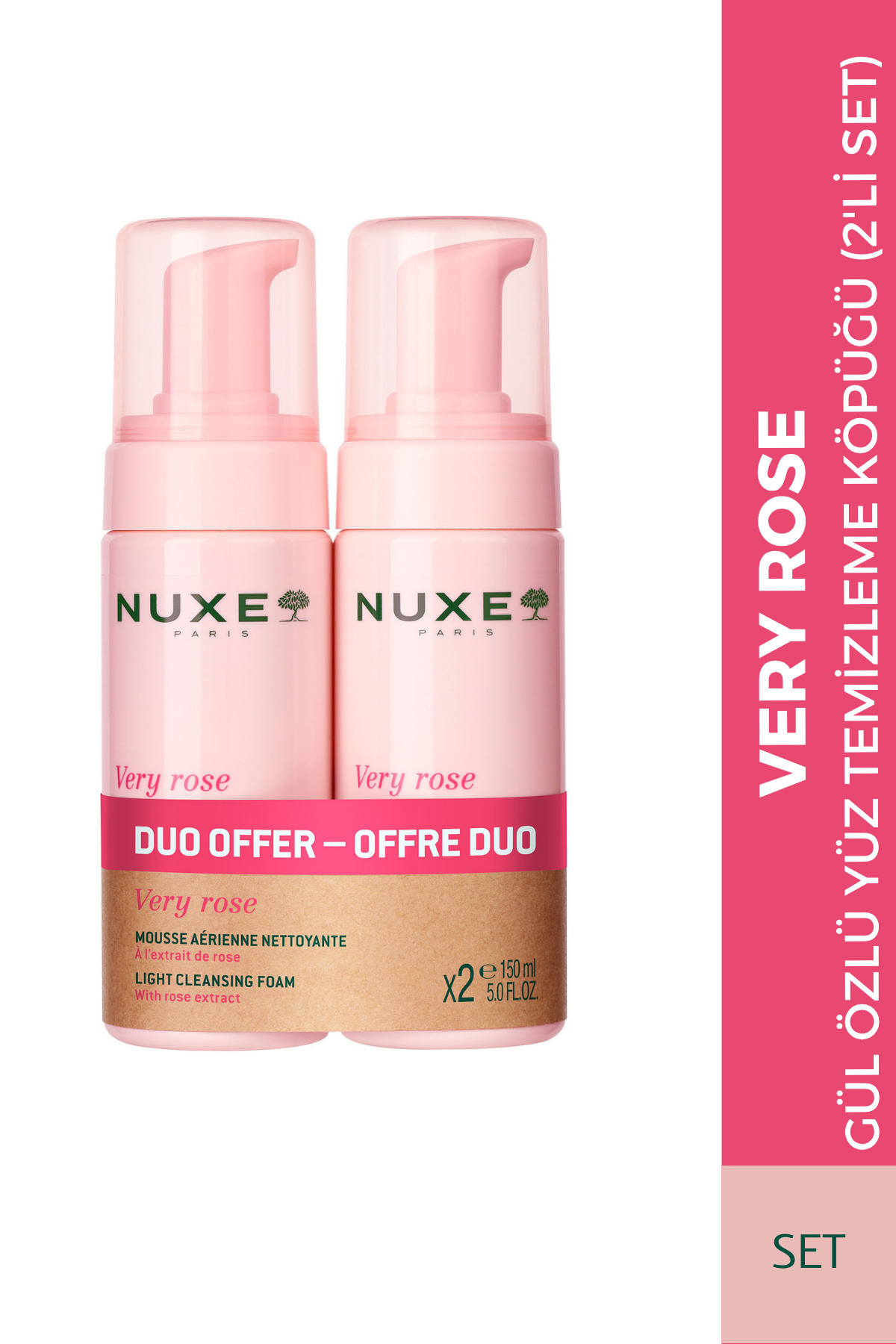 Nuxe Gül Özlü Yüz Temizleme Köpüğü 2x150 ML