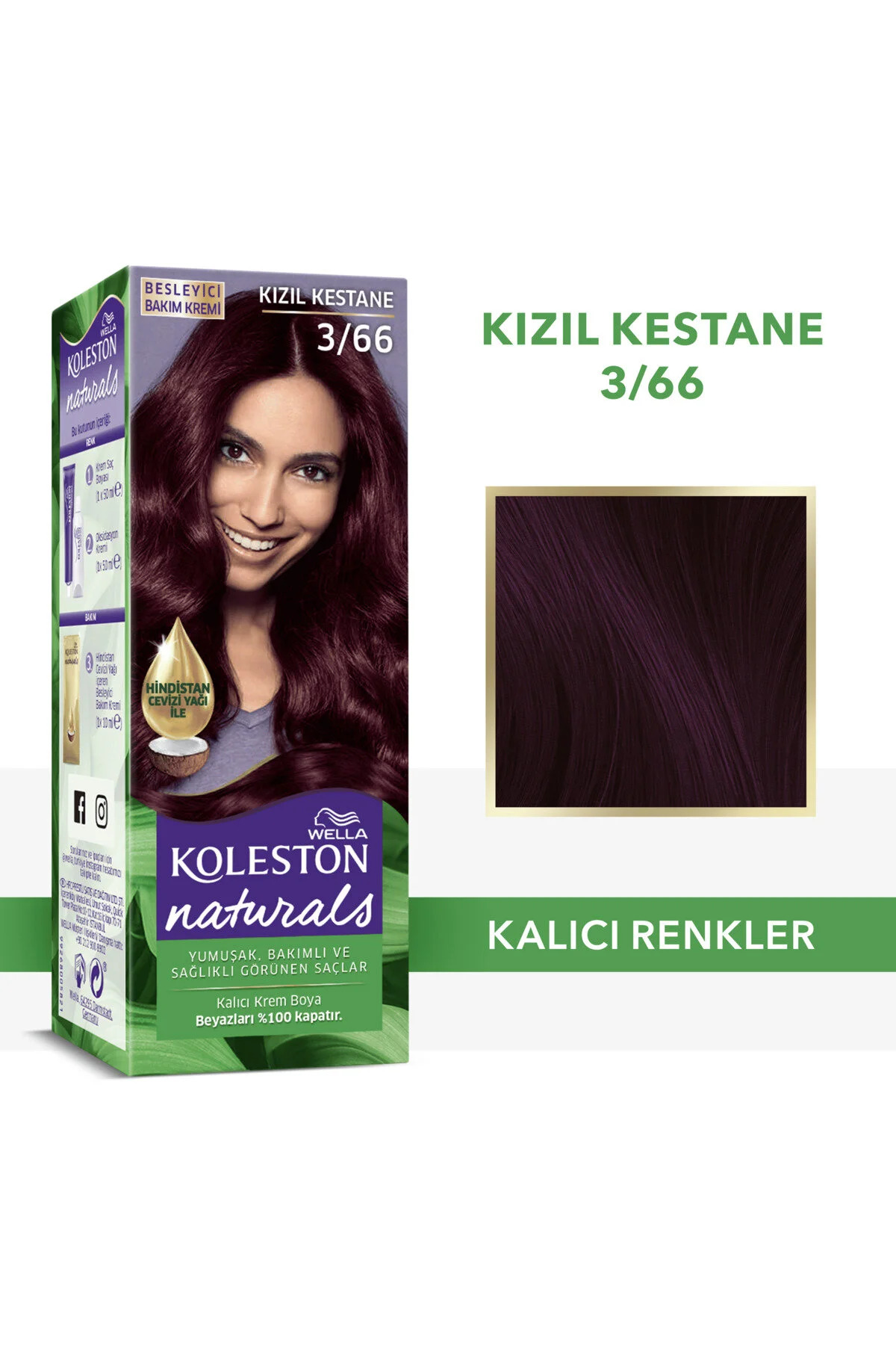 Wella Koleston Naturals 3/66 Kızıl Kestane Saç Boyası